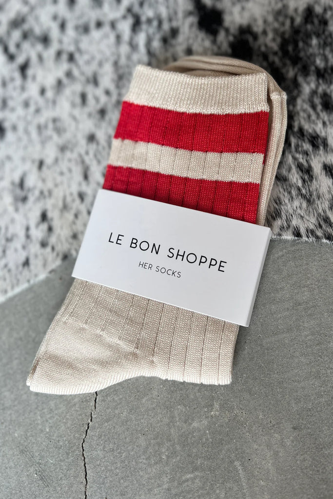 Le Bon Shoppe - Her Varsity Socks - Red