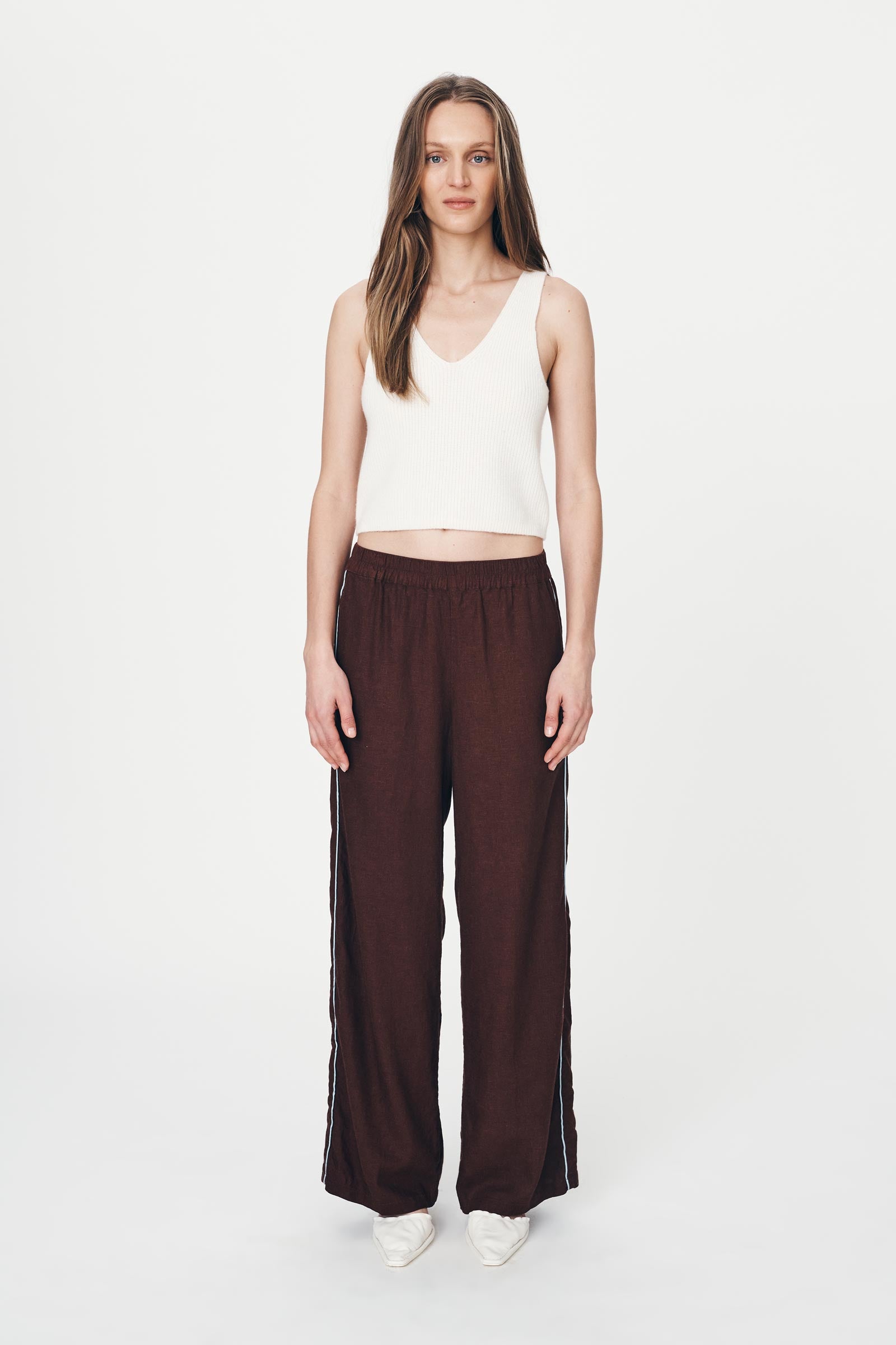 ROWIE - Kaia Linen Straight Pants - Andorra