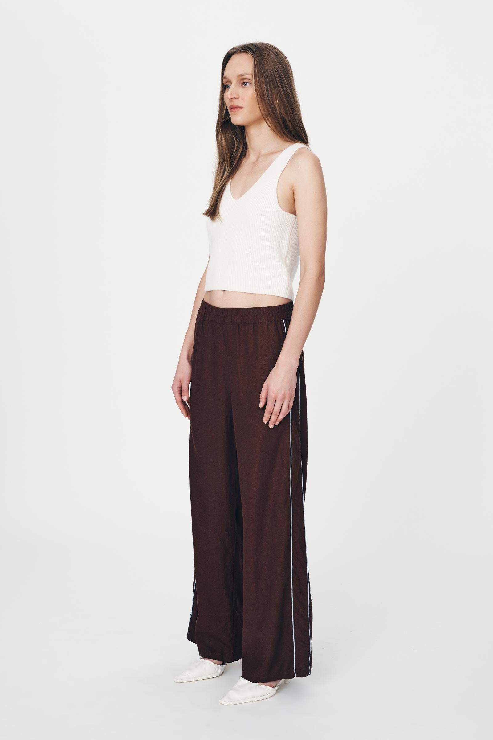 ROWIE - Kaia Linen Straight Pants - Andorra