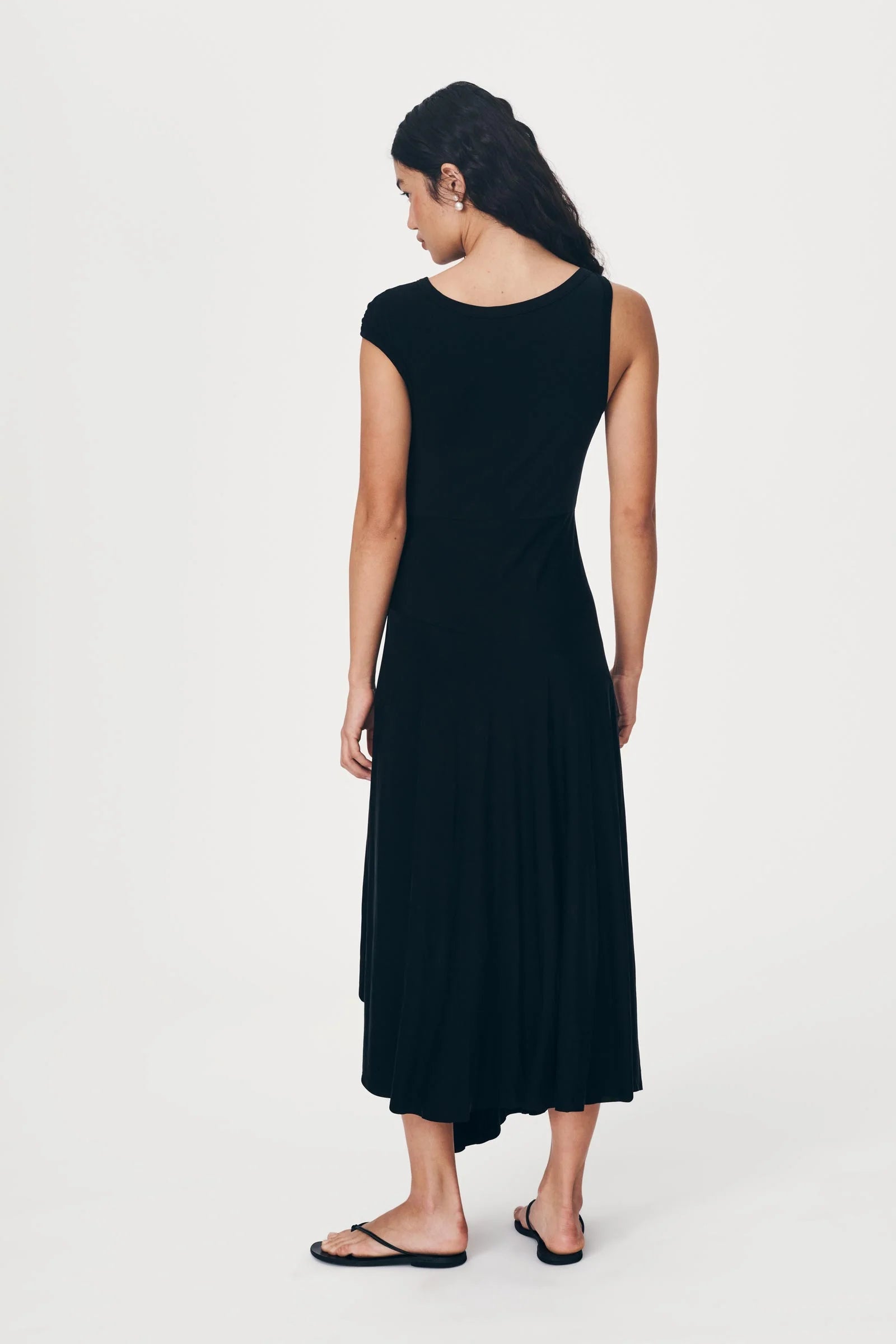 ROWIE - Lorna Drape Midi Dress - Noir