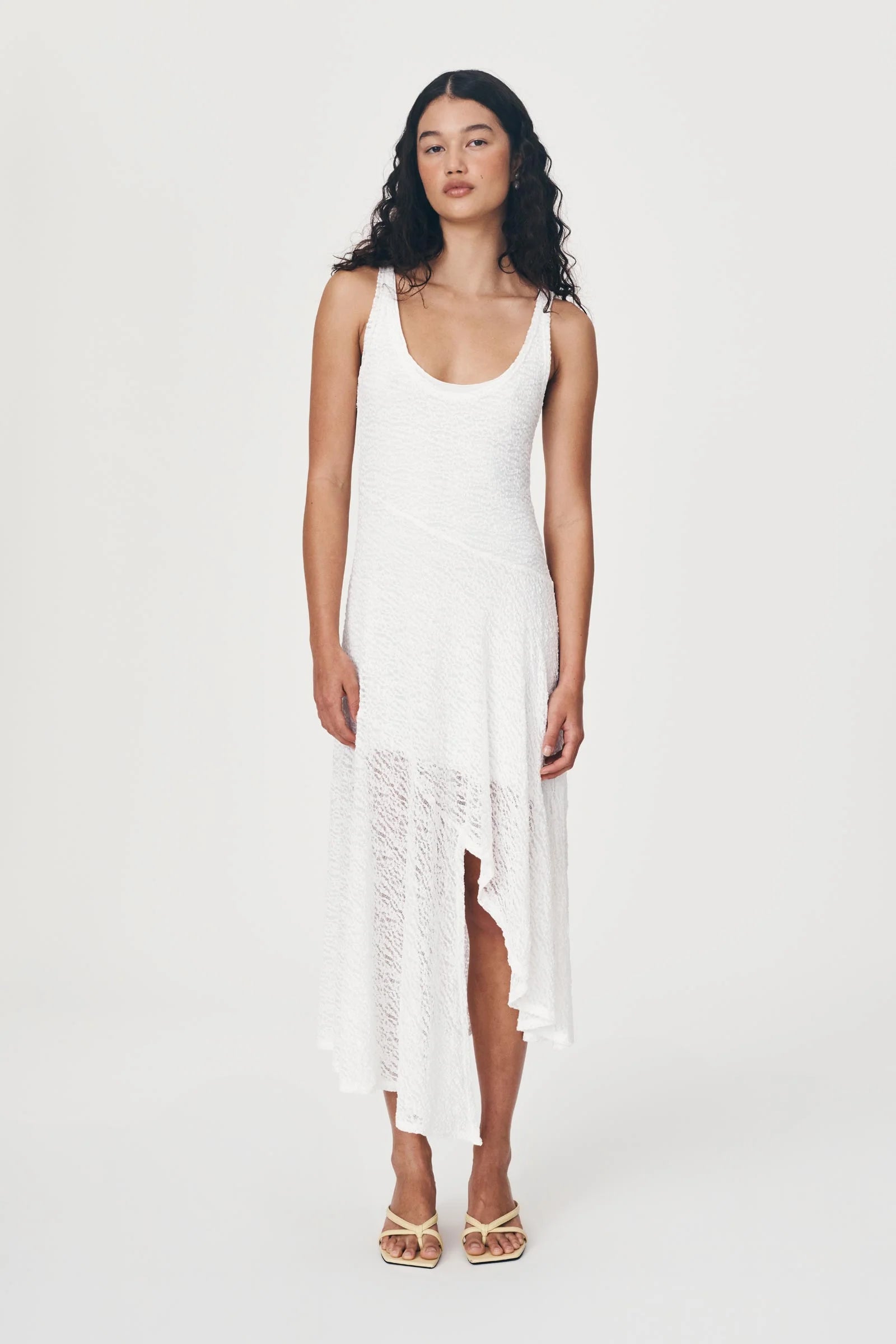 ROWIE - Lorna Lace Midi Dress - Bone