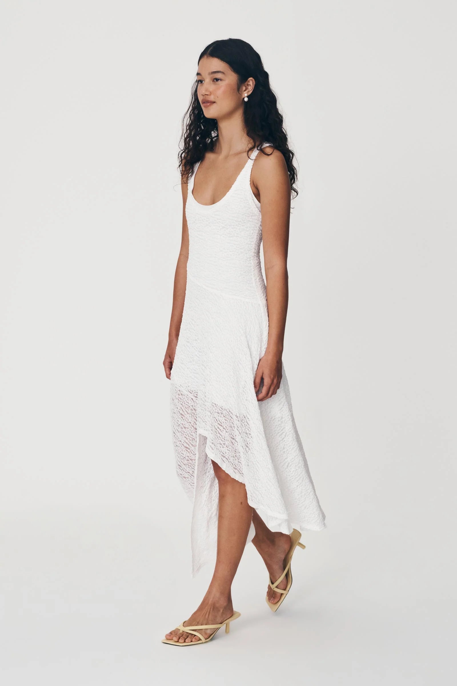 ROWIE - Lorna Lace Midi Dress - Bone