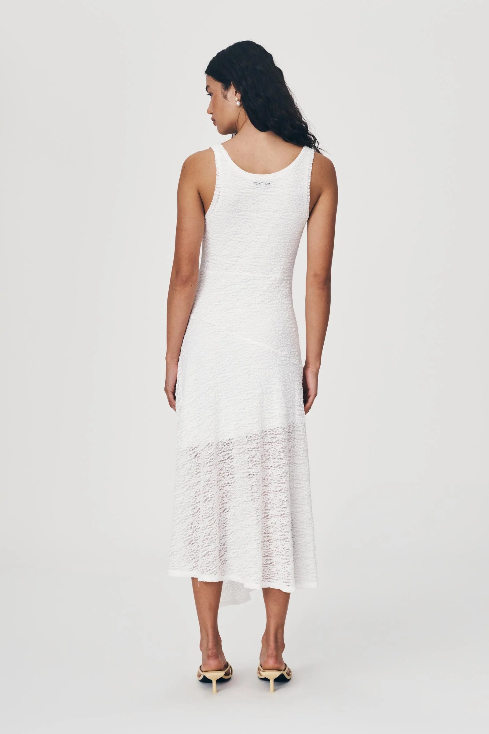 ROWIE - Lorna Lace Midi Dress - Bone