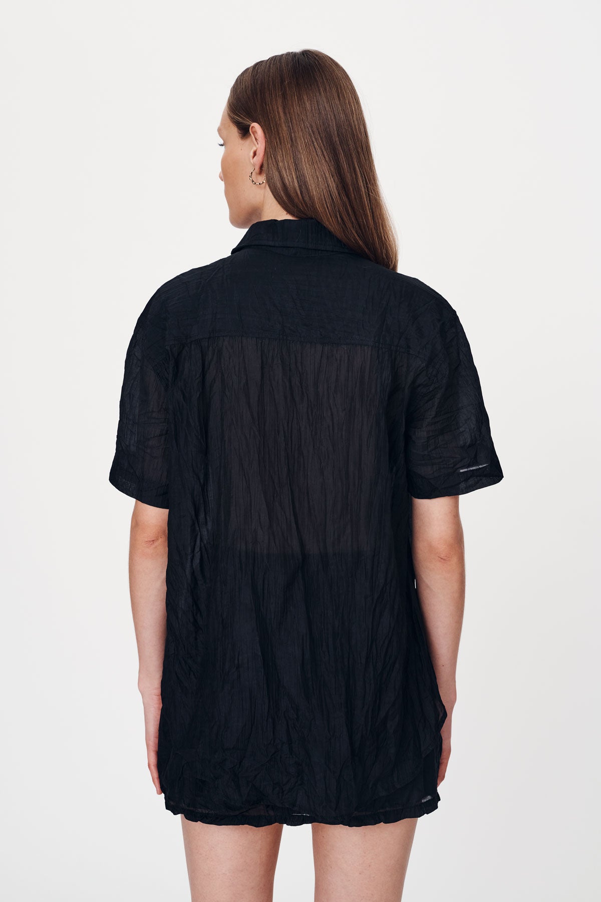 ROWIE - Mason Silk Shirt - Noir