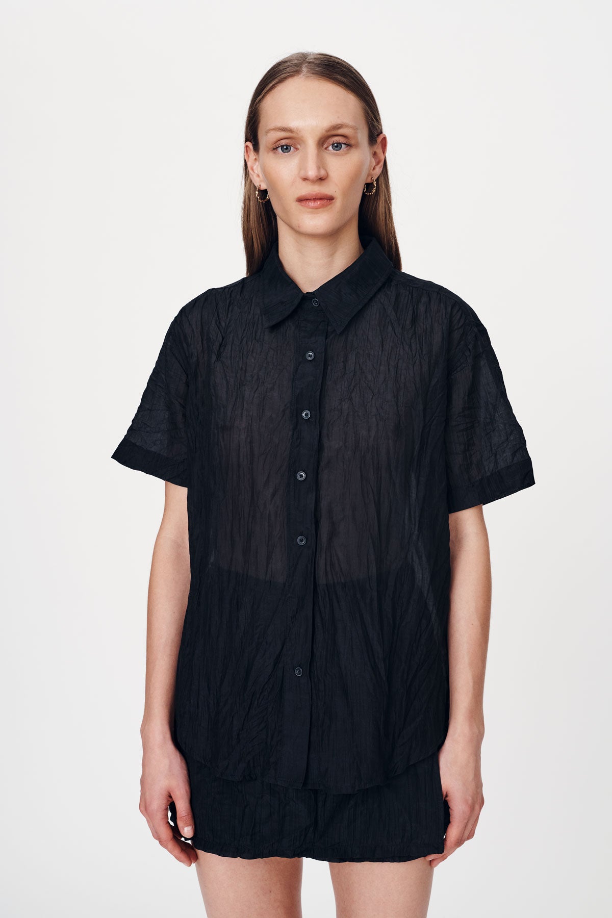 ROWIE - Mason Silk Shirt - Noir