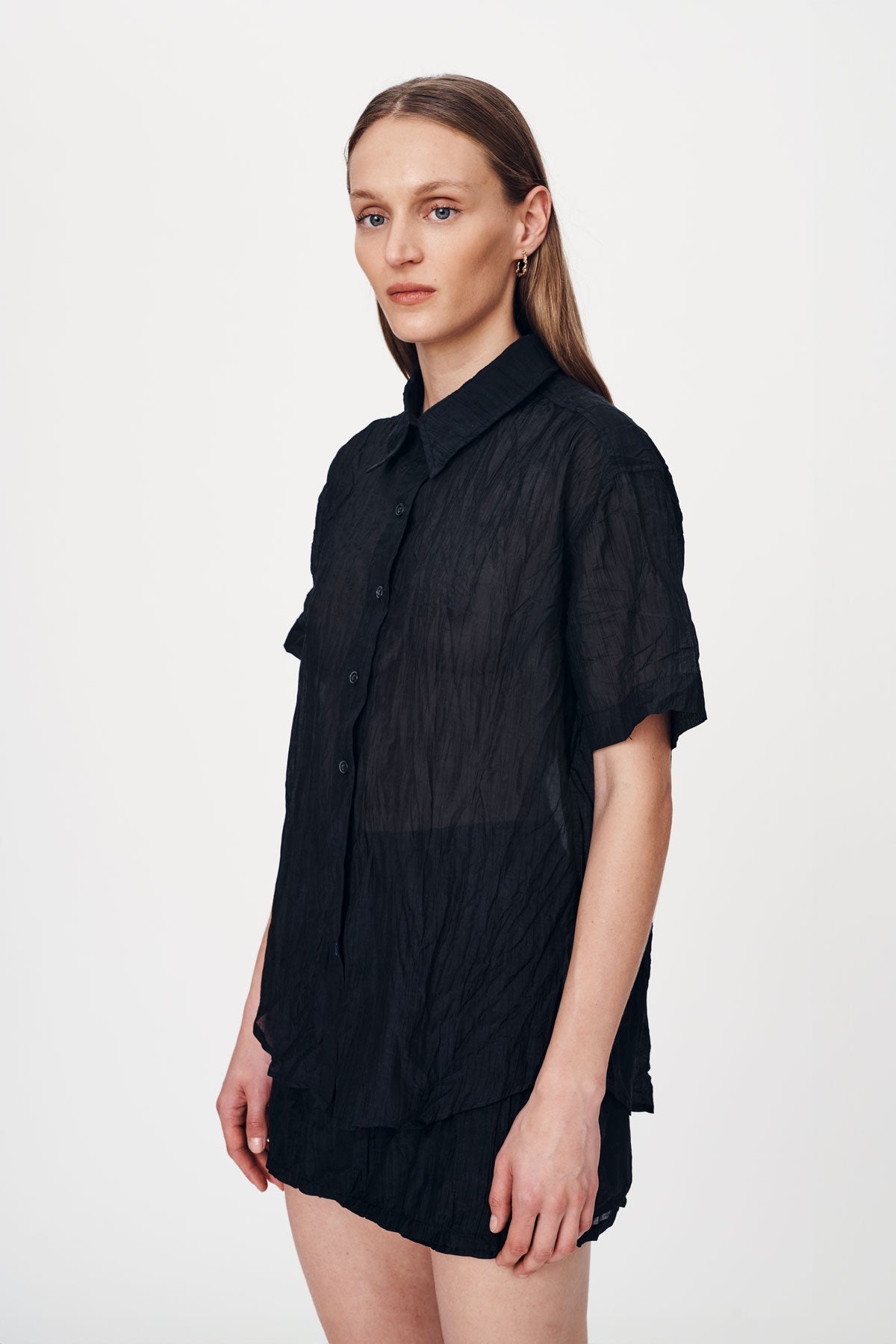 ROWIE - Mason Silk Shirt - Noir