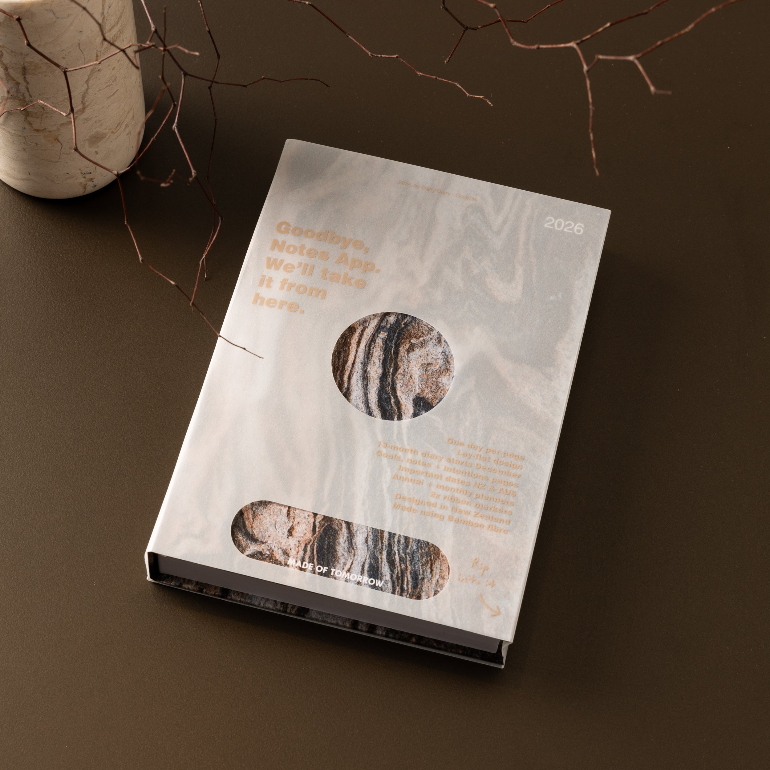 Made of Tomorrow - 2026 A5 Daily Diary - Graphic - Fossil
