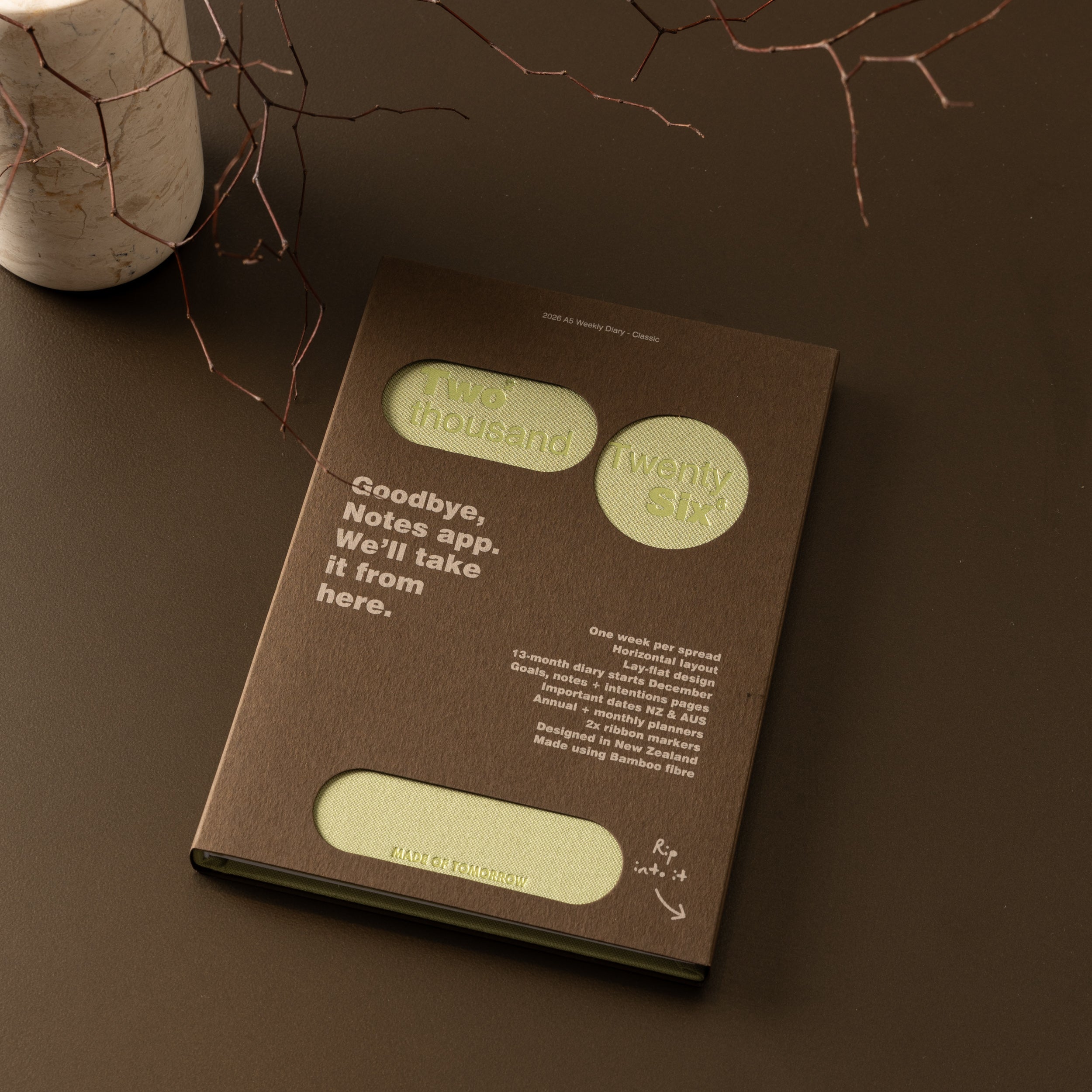 Made of Tomorrow - 2026 A5 Weekly Diary - Classic - Matcha