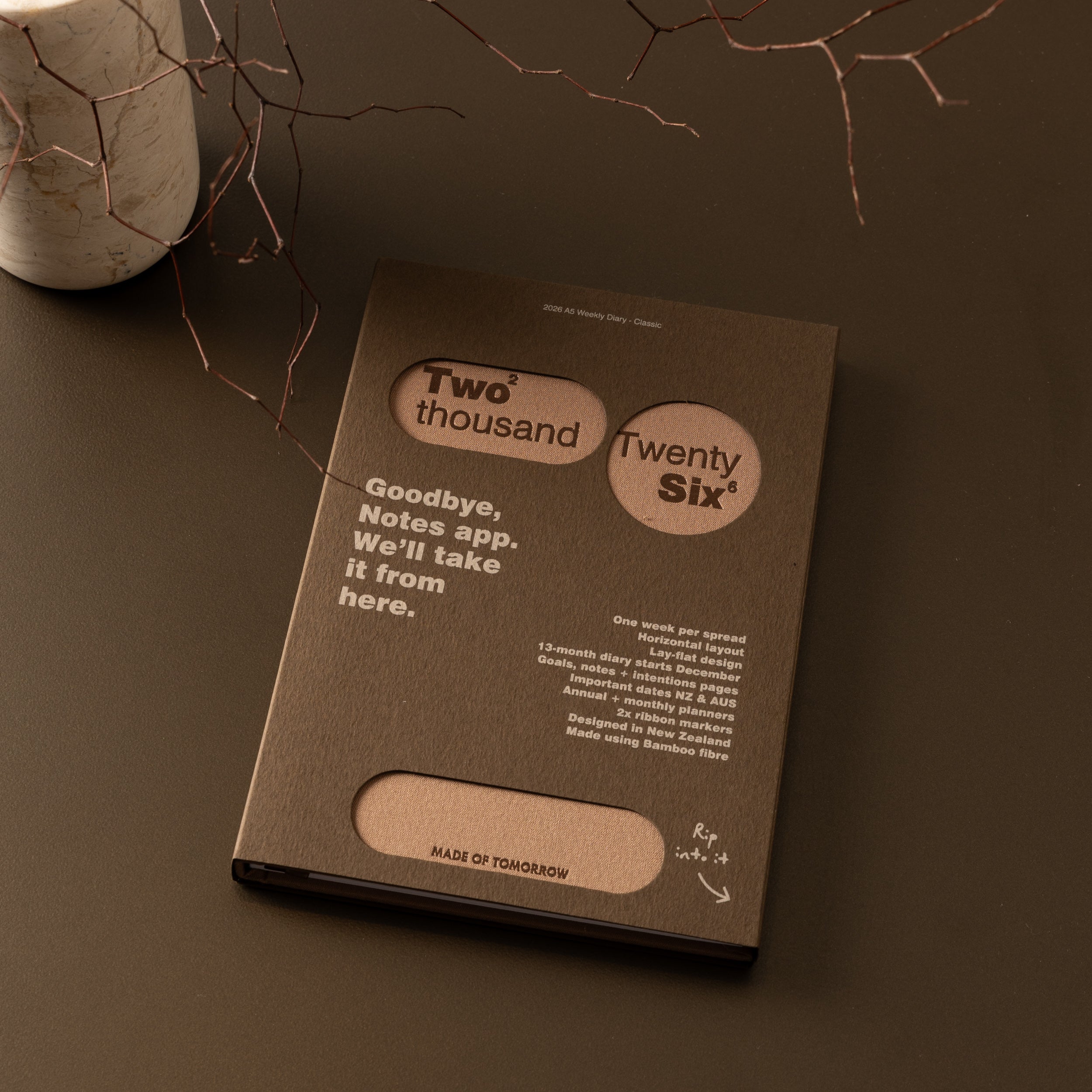 Made of Tomorrow - 2026 A5 Weekly Diary - Classic - Toffee