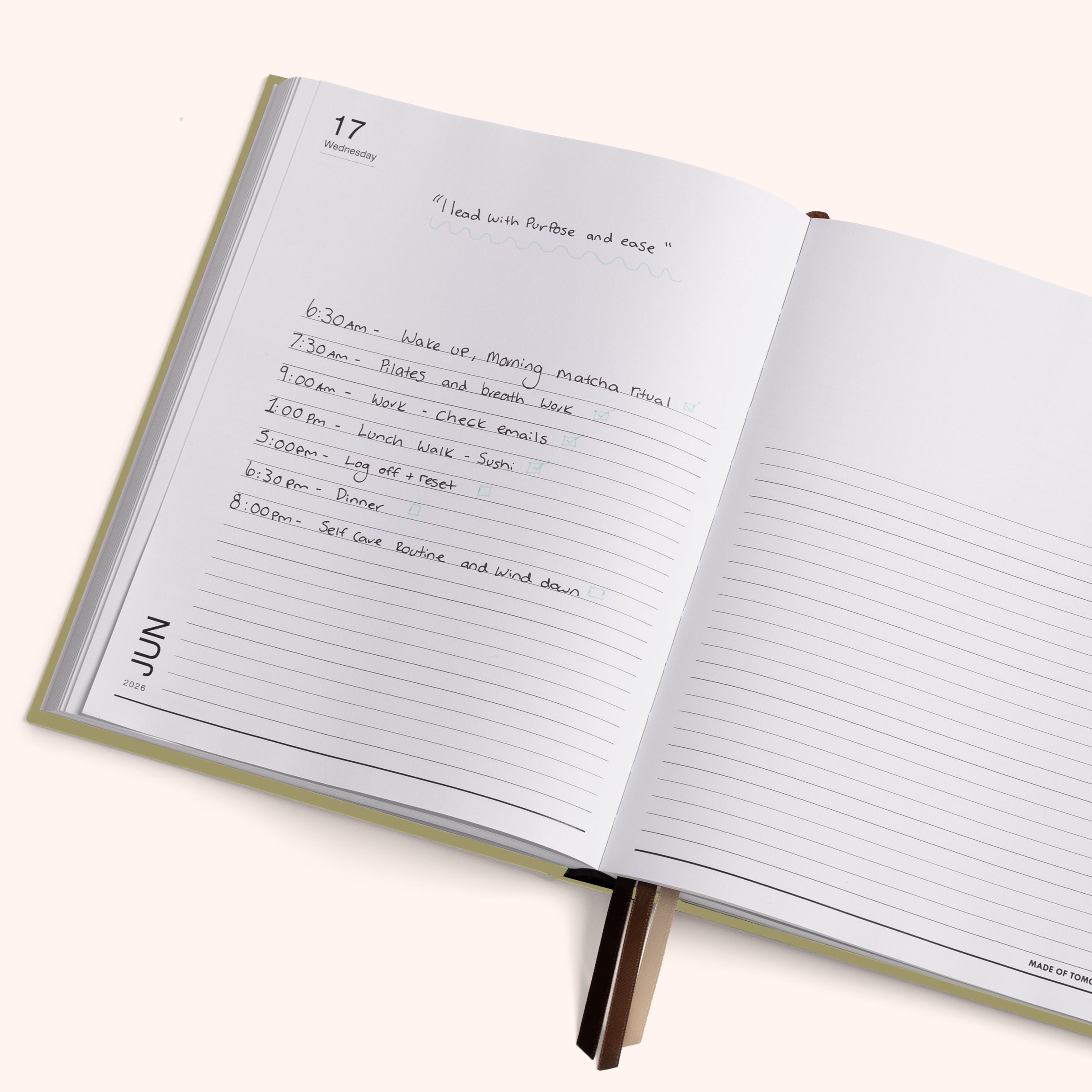 Made of Tomorrow - 2026 Grand Daily Diary - Classic - Matcha