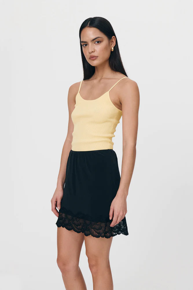 ROWIE - Marina Silk Mini Skirt - Noir