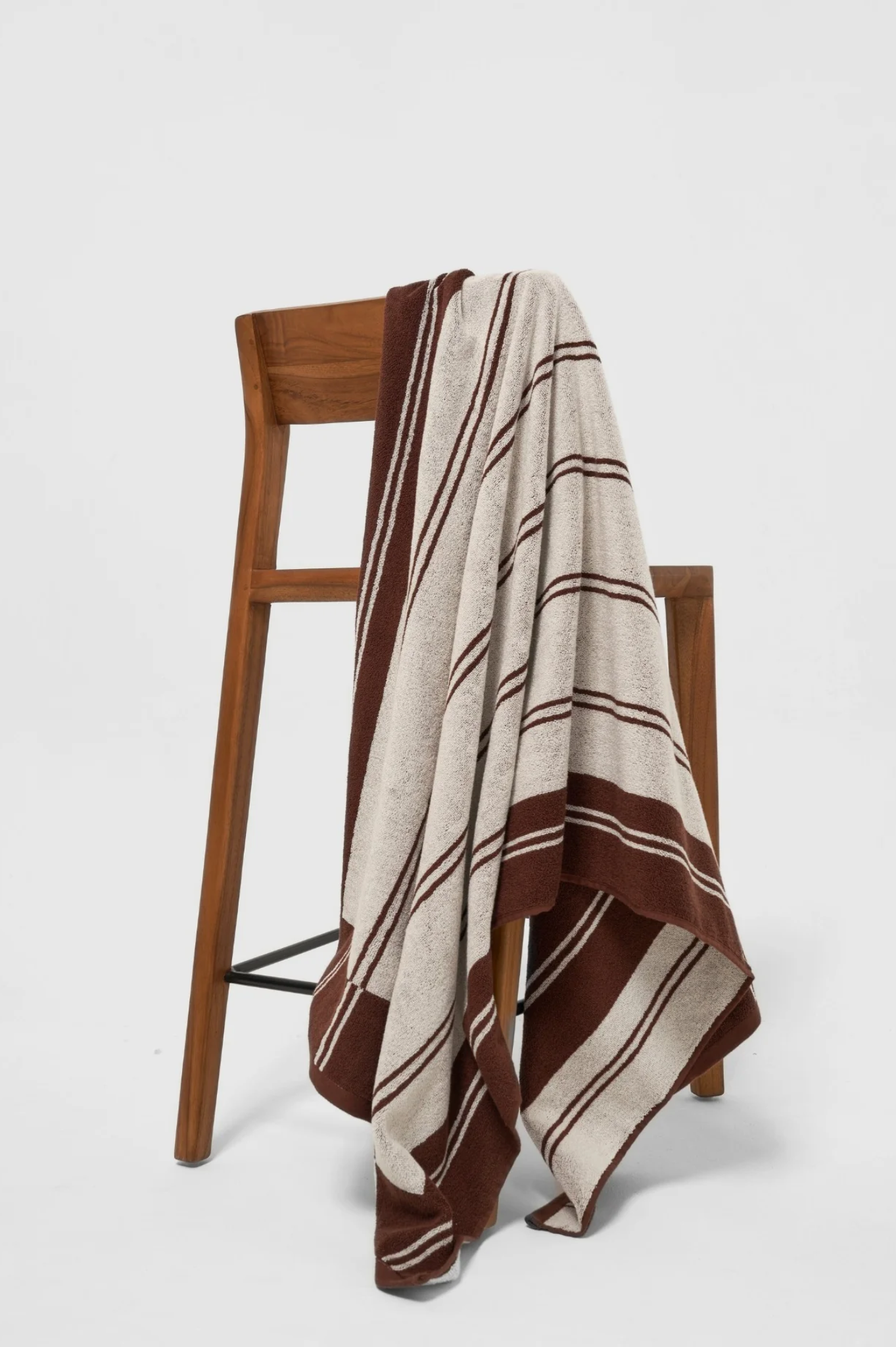 Shop Napoleon Goods - Twin Stripe Towel - Chocolate Brown