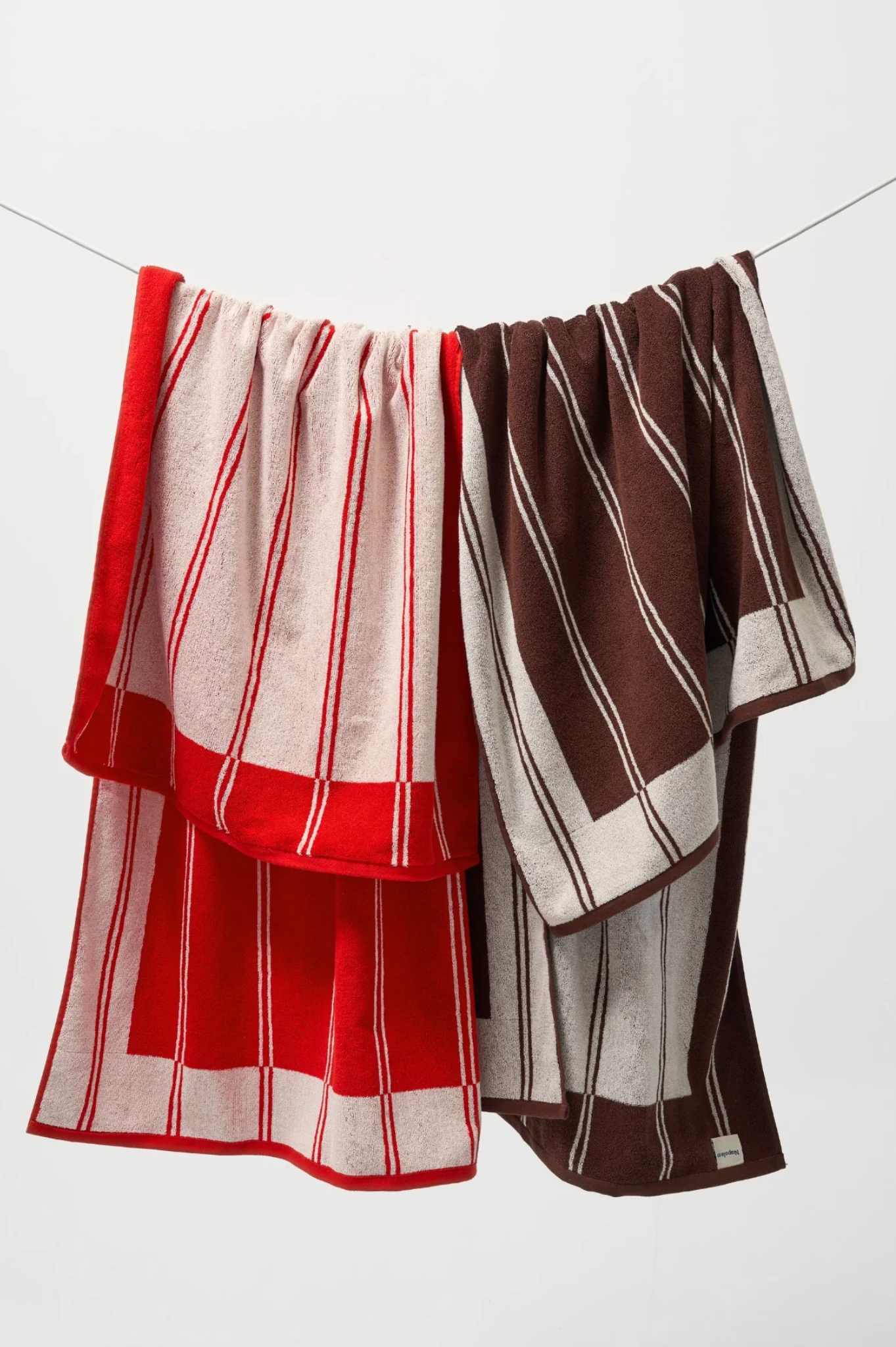 Shop Napoleon Goods - Twin Stripe Towel - Chocolate Brown