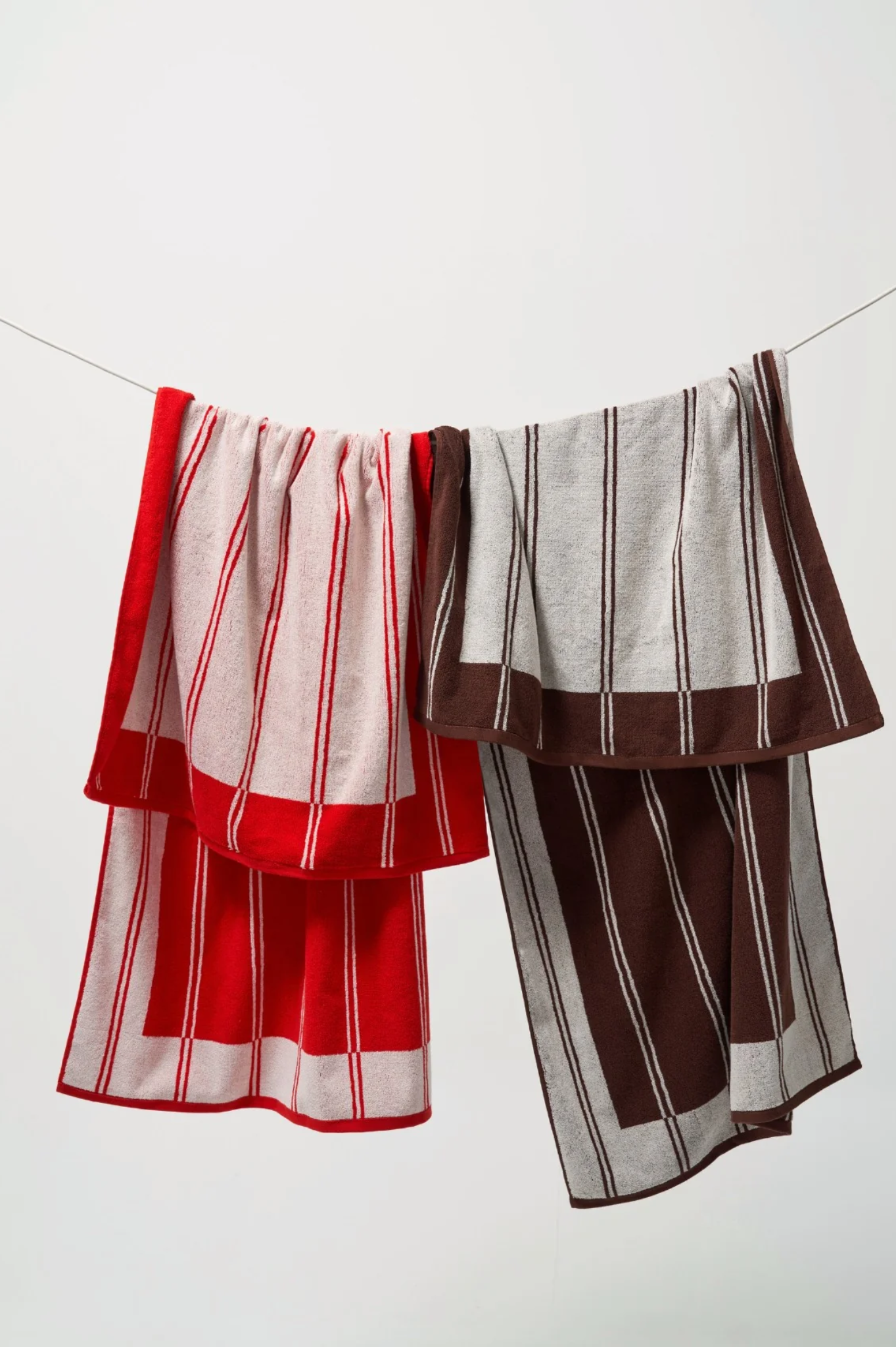 Napoleon Goods - Twin Stripe Towel - Cherry Red