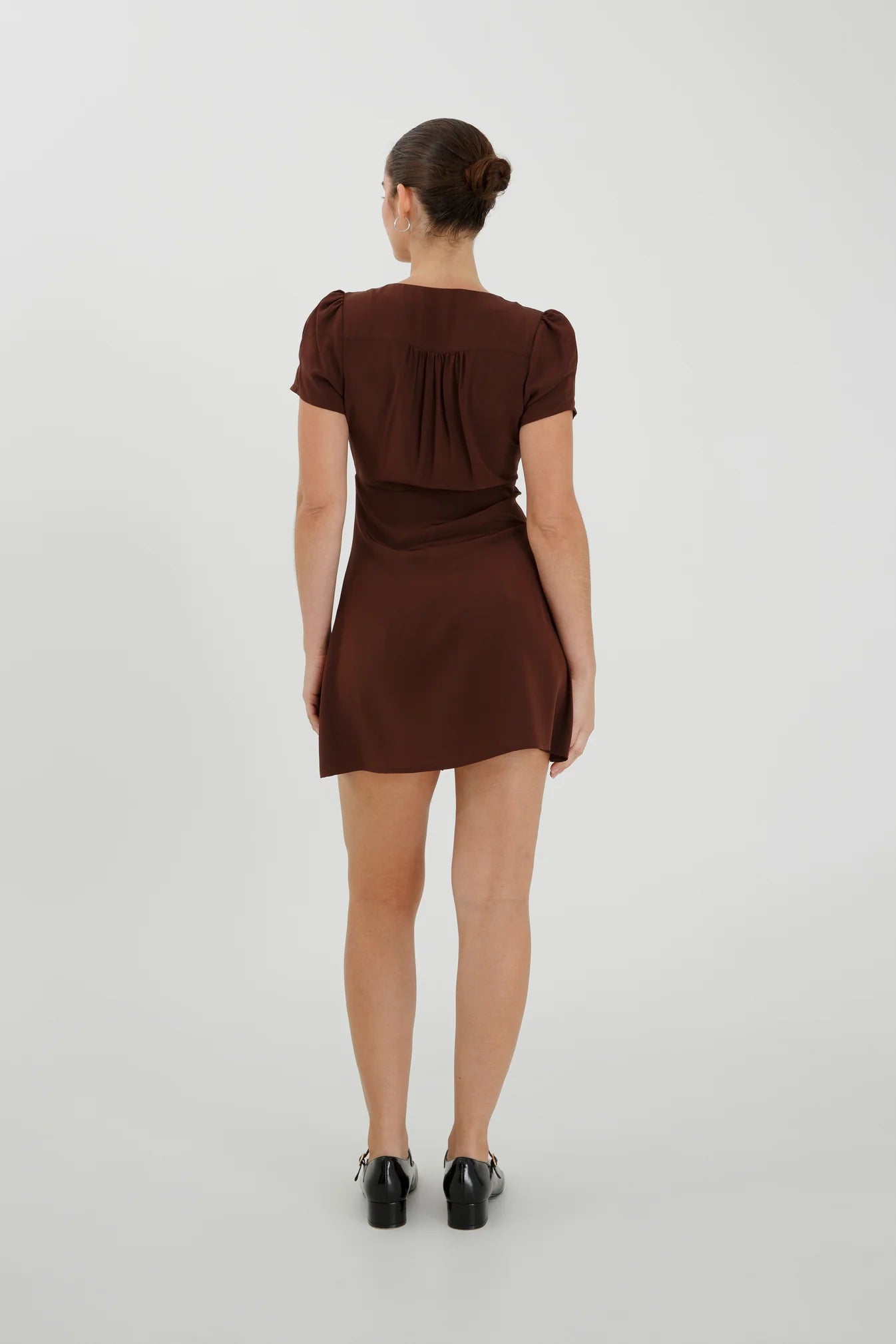 Olga Joan - Cap-Sleeve Mini Dress Ciocco
