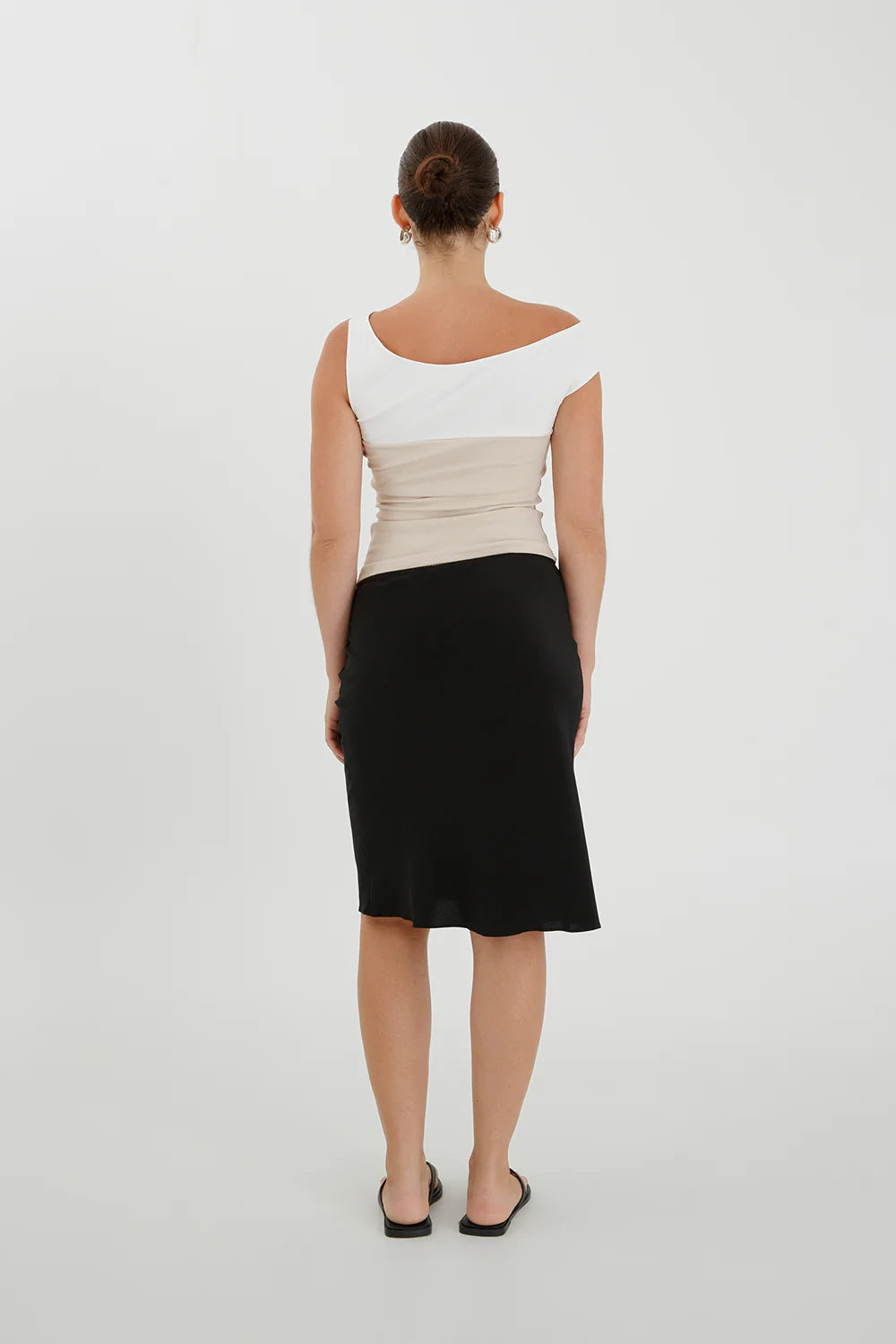 Olga Joan - Asym Bardot Top - Latte