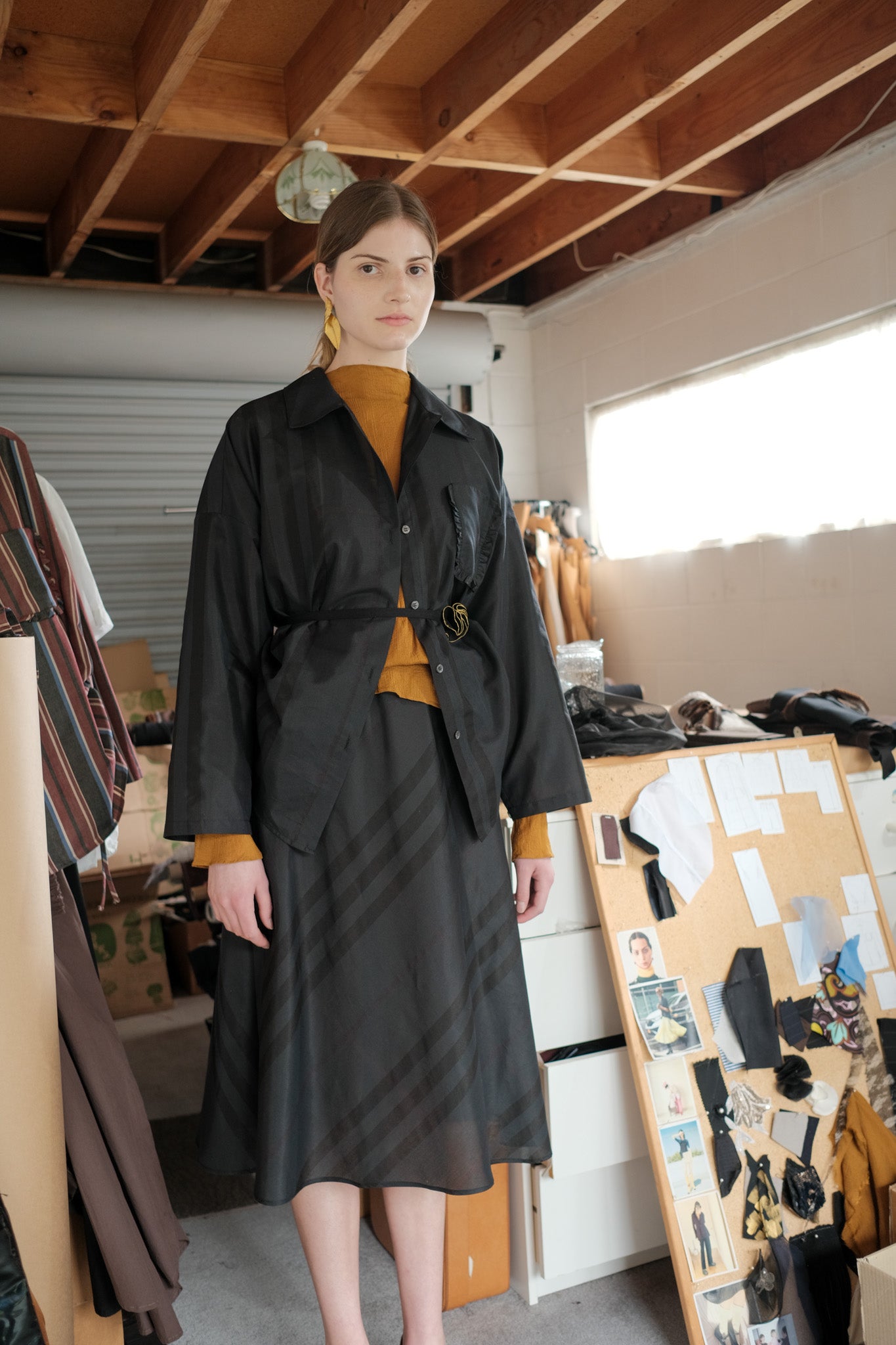 ANNIE x Oosterom - Painter’s Shirt 2.0 - Black Silk Cotton