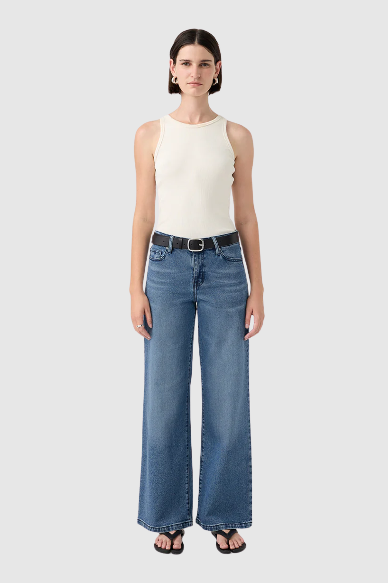 Outland Denim - Mia Mid Rise Wide Leg Jean - Twilight