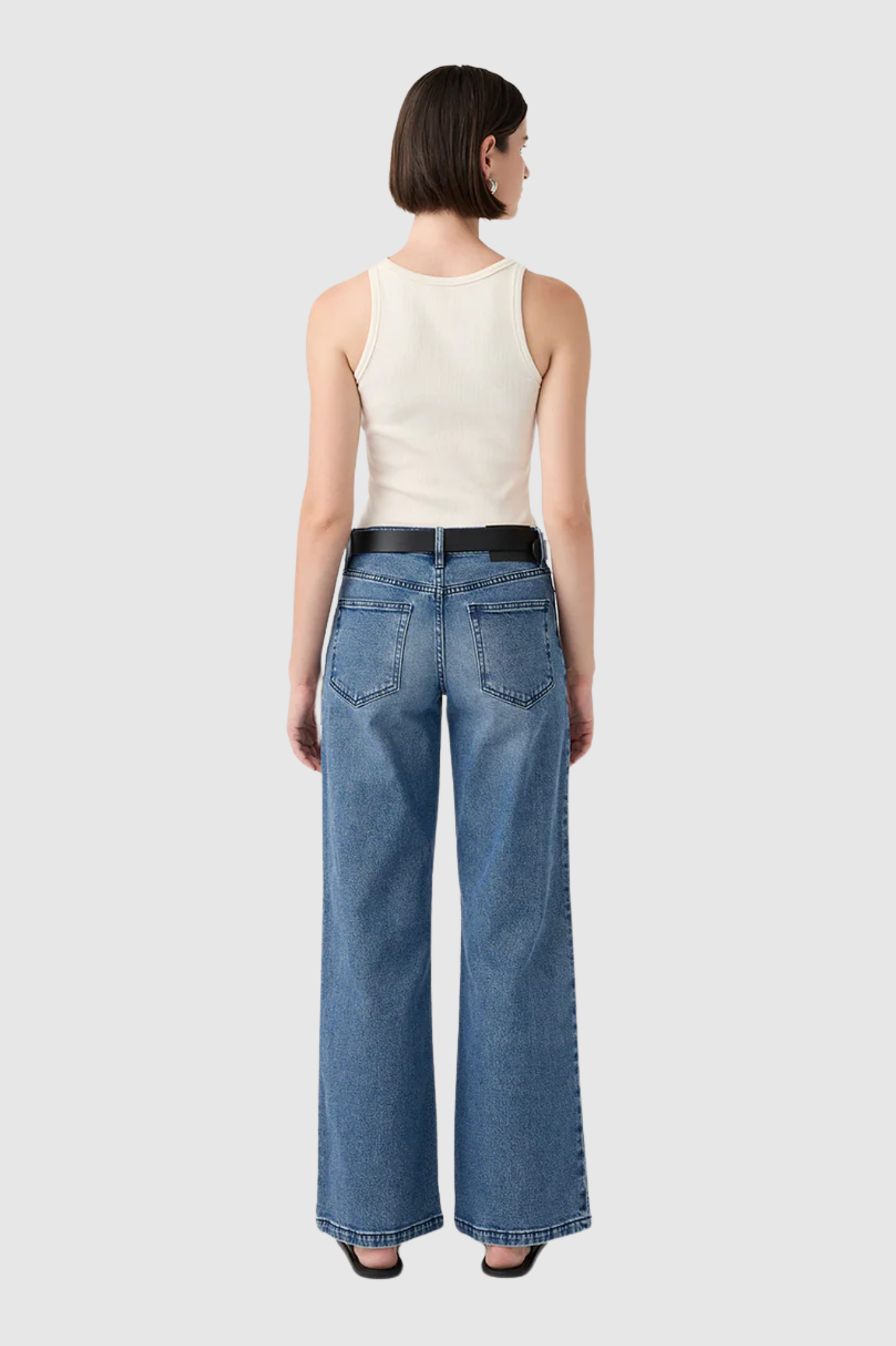 Outland Denim - Mia Mid Rise Wide Leg Jean - Twilight