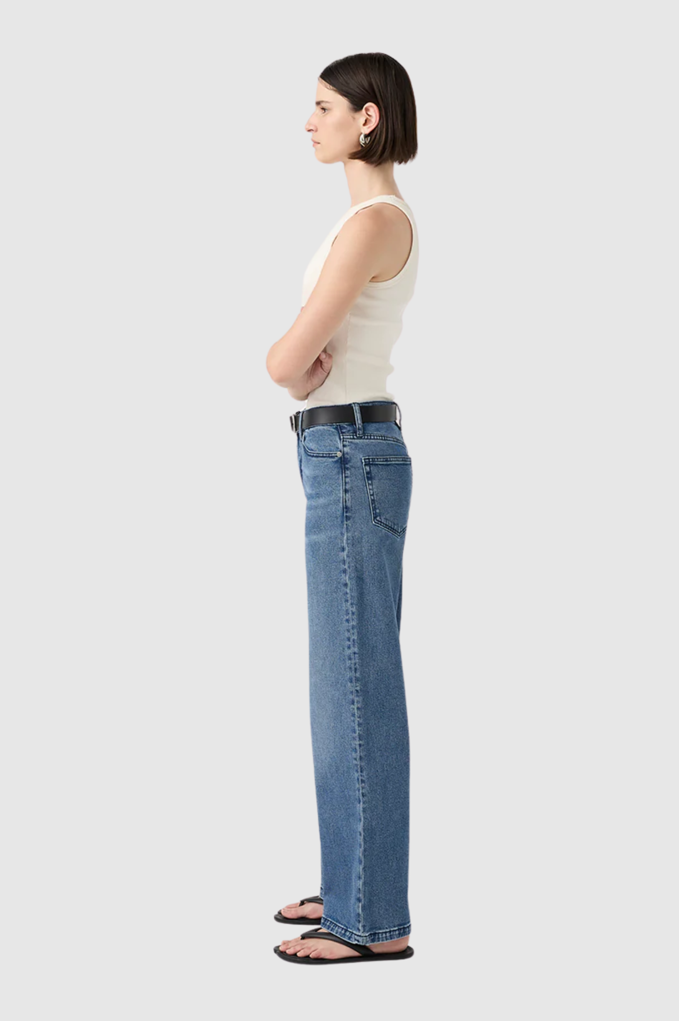 Outland Denim - Mia Mid Rise Wide Leg Jean - Twilight