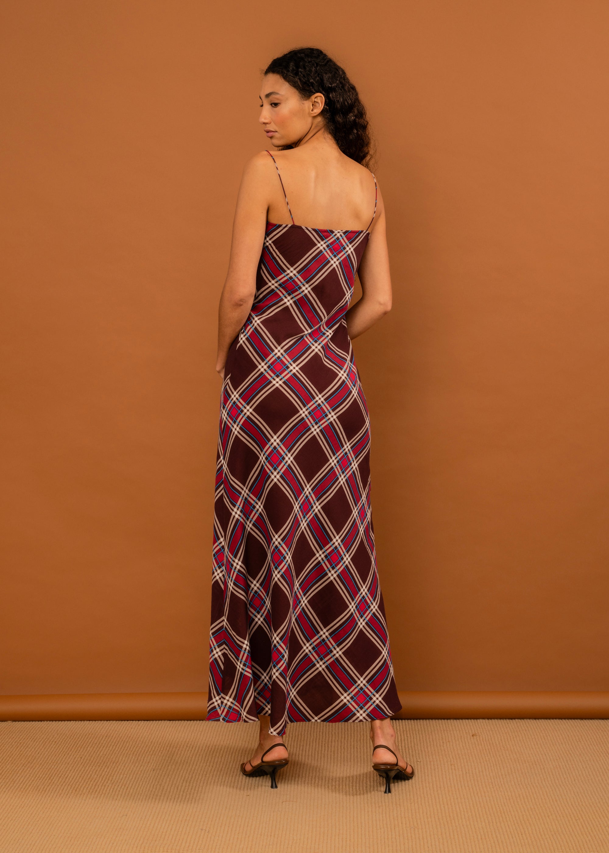 Penny Sage - Valentine Dress - Plum Tartan