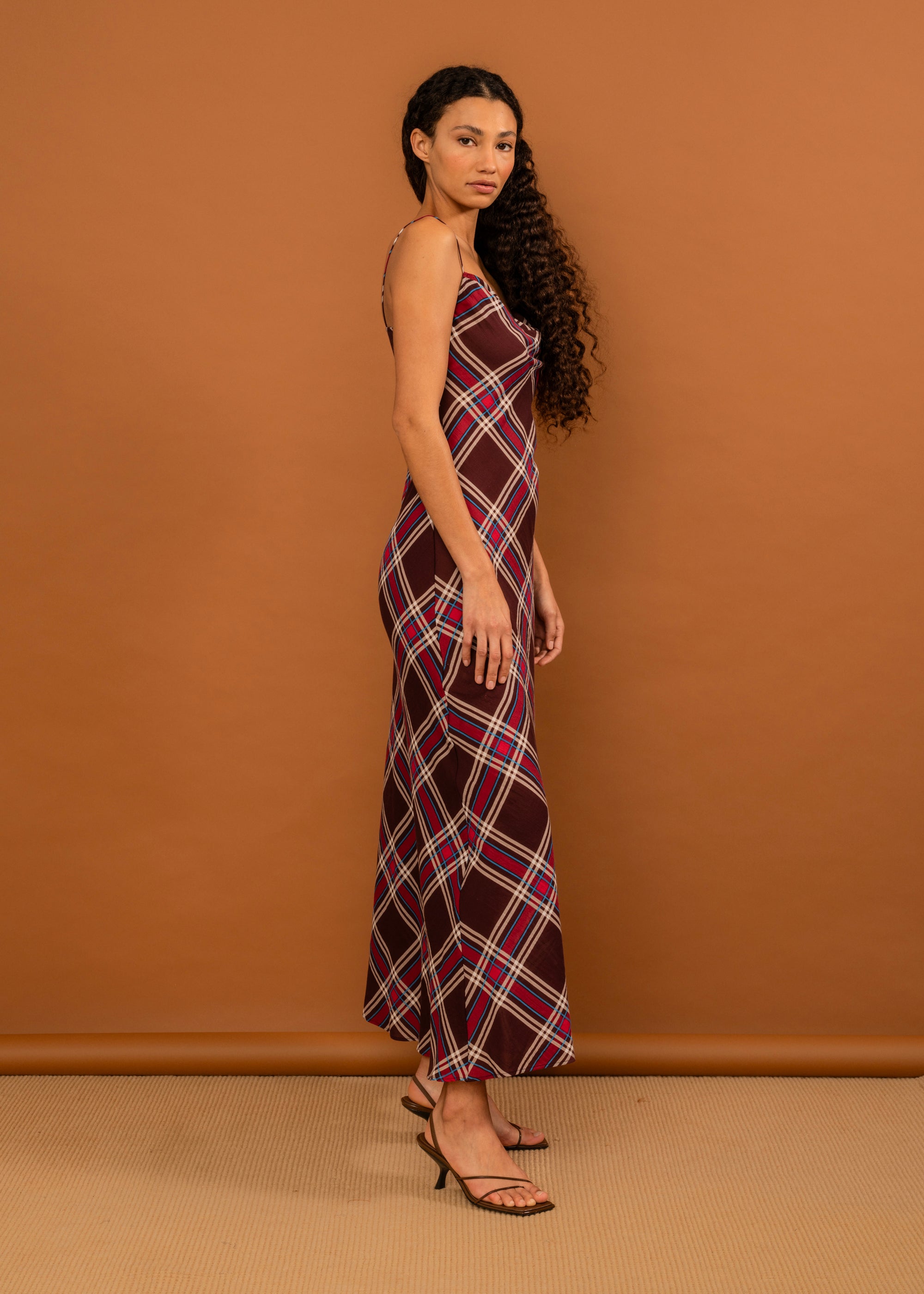 Penny Sage - Valentine Dress - Plum Tartan