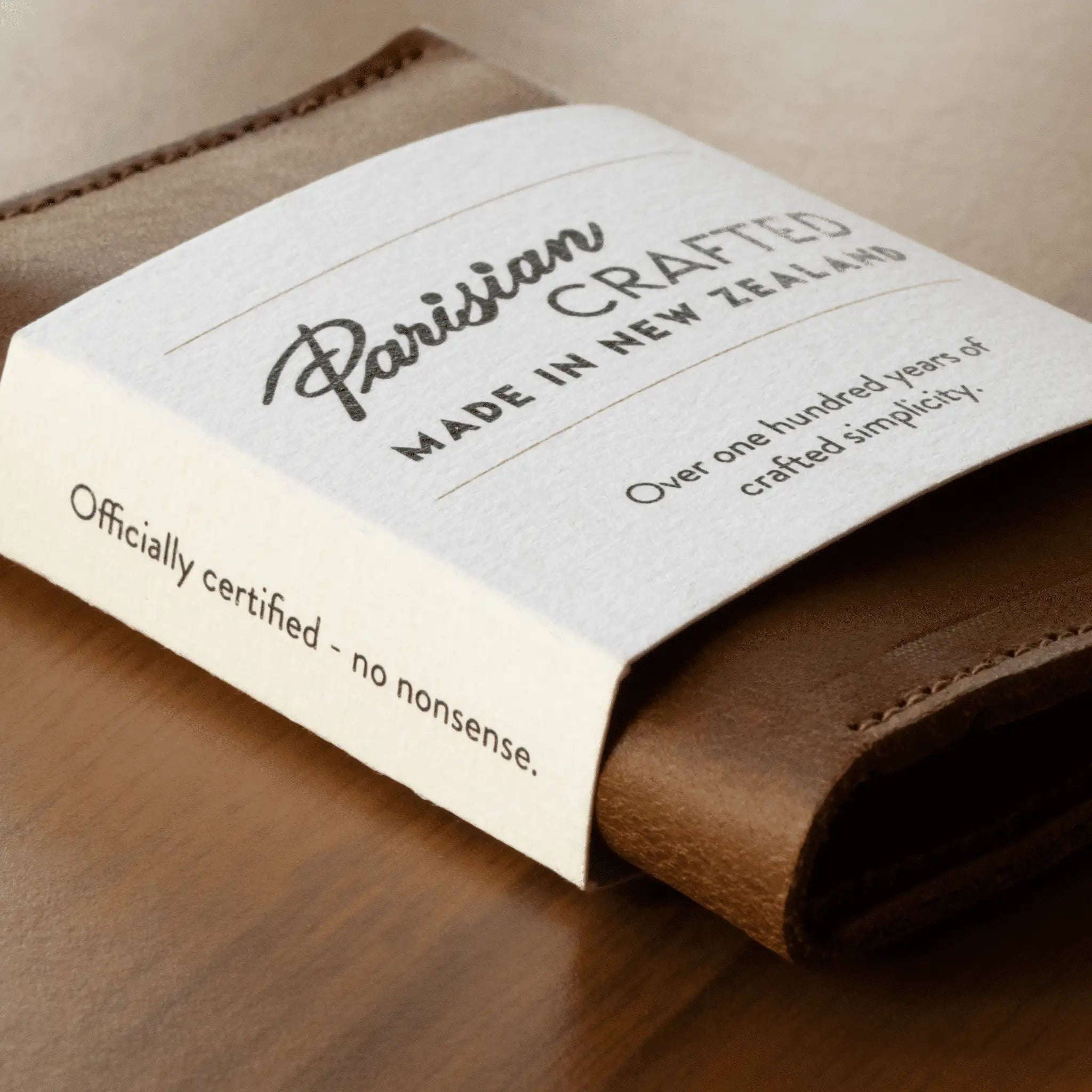 Parisian Crafted - Leather Folded Card Wallet - Tan