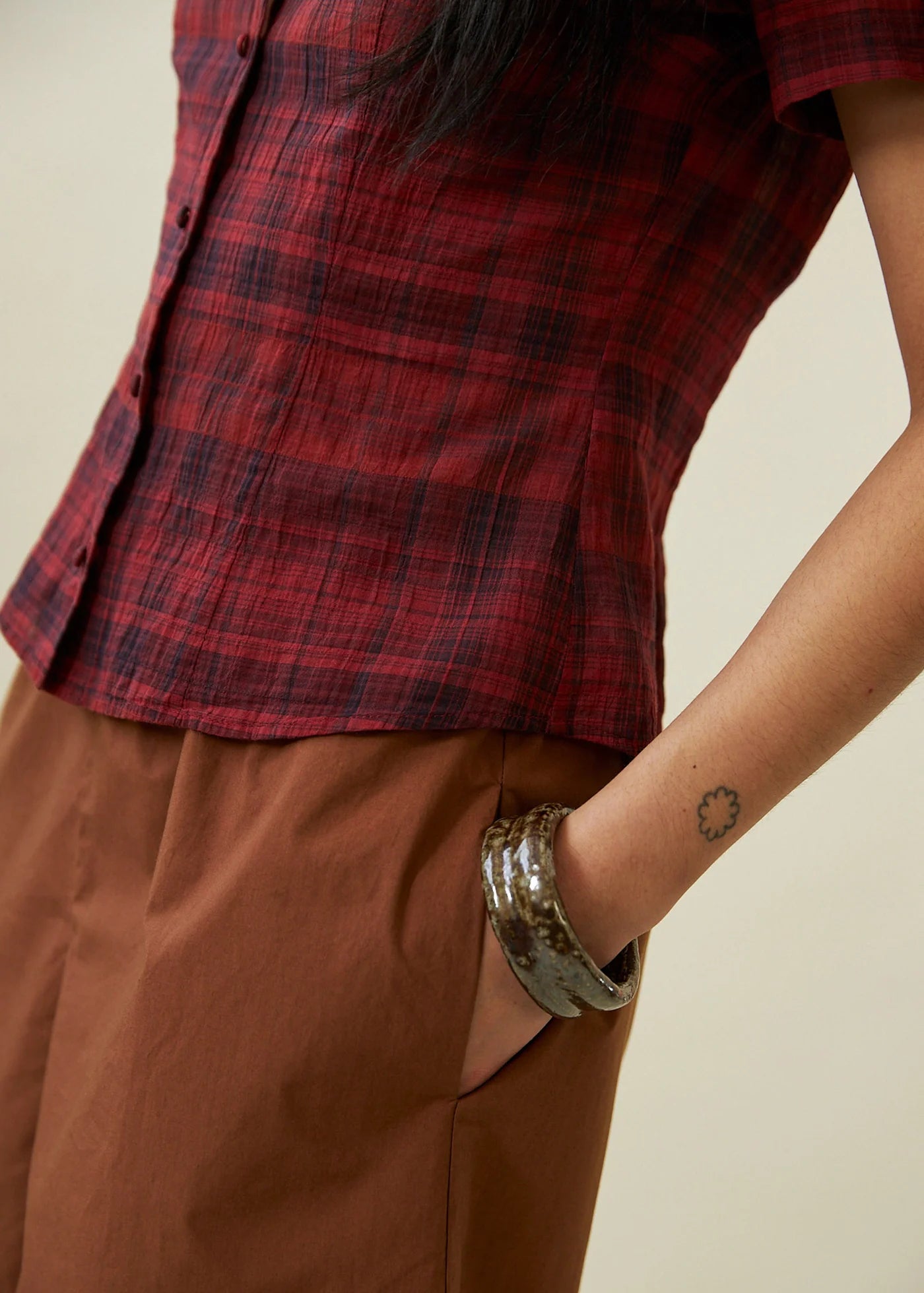 Penny Sage - Evie Shirt - Dahlia Tartan