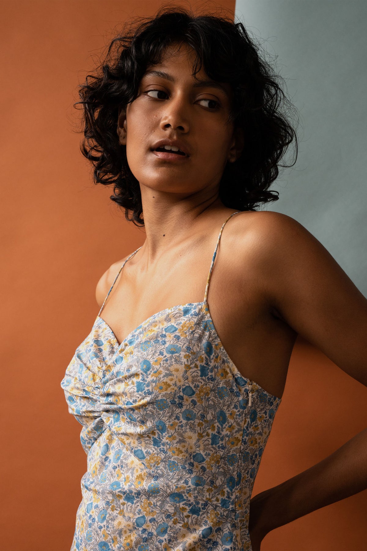 Penny Sage Philomena Dress Blue Poppies Found NZ