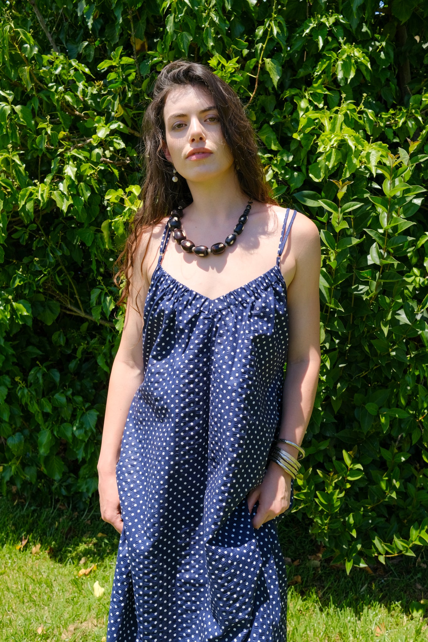 Oosterom - Johanna Dress - Navy Polka Dot