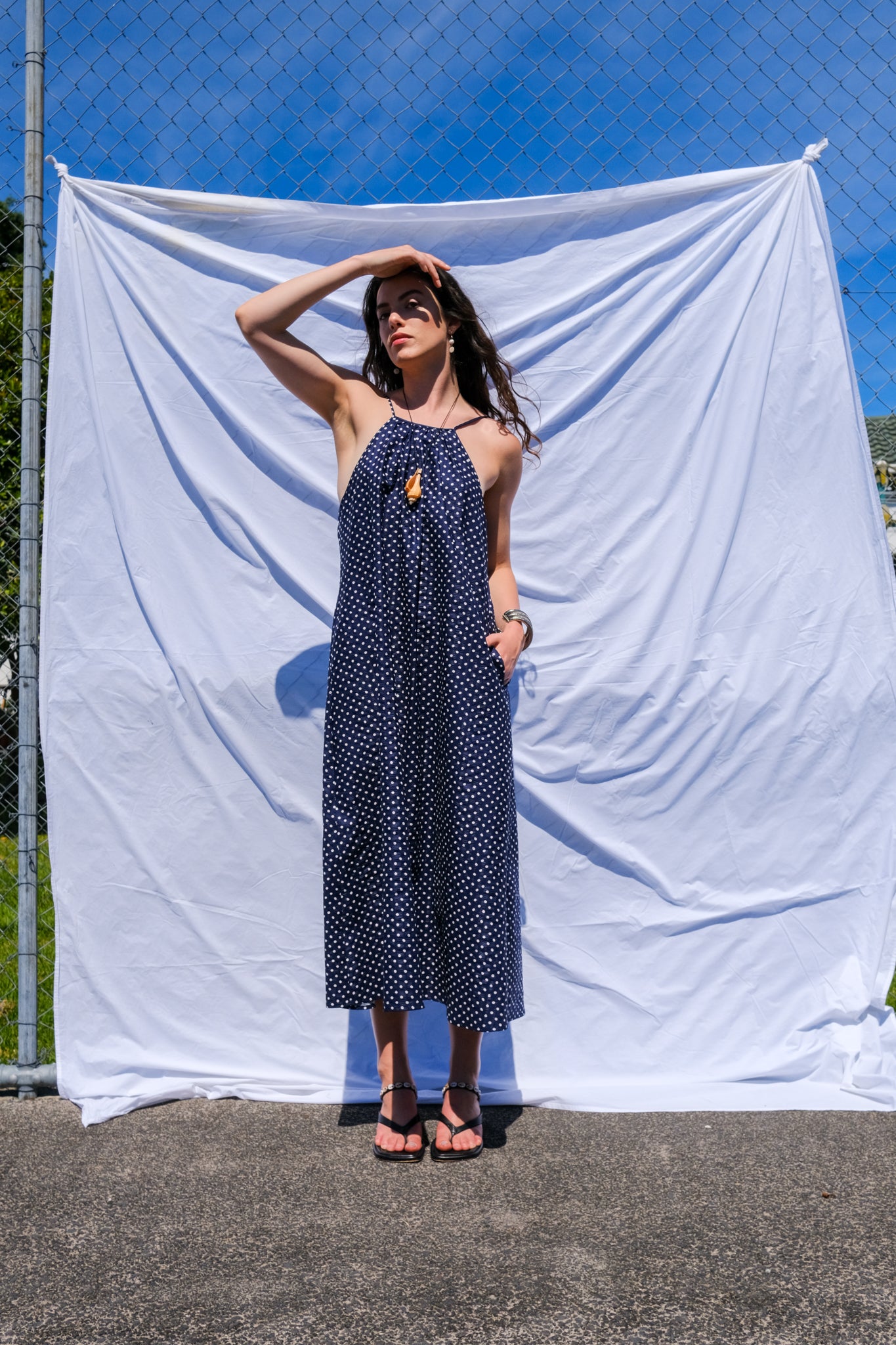 Oosterom - Johanna Dress - Navy Polka Dot