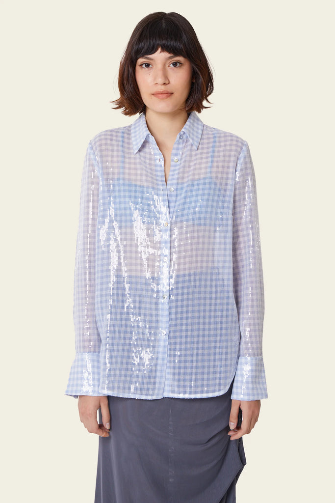 Find Me Now - Carina Button Down - Delicate Blue