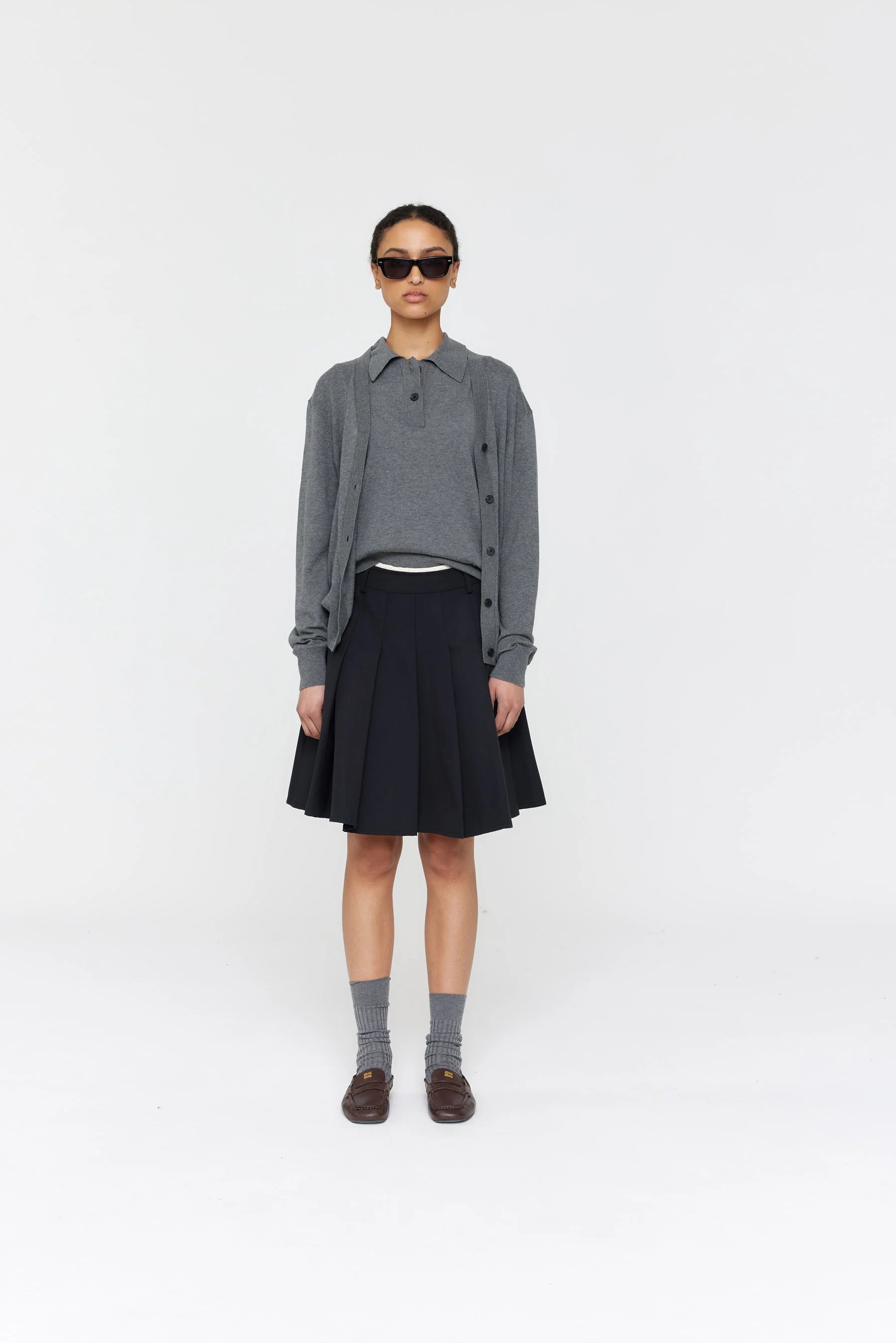 Ricochet - Munar Skirt - Black/Ivory Contrast