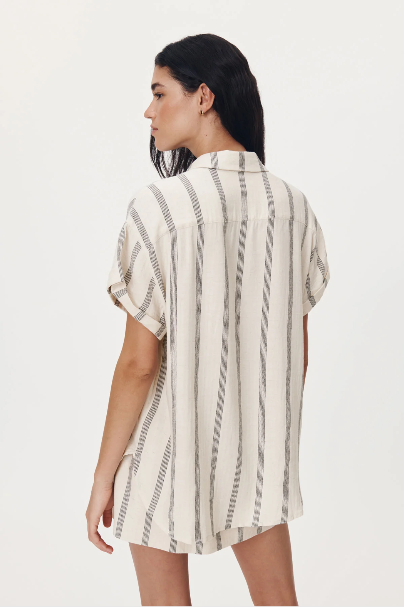 ROWIE - Juni Blouse - Natural & Black Stripe