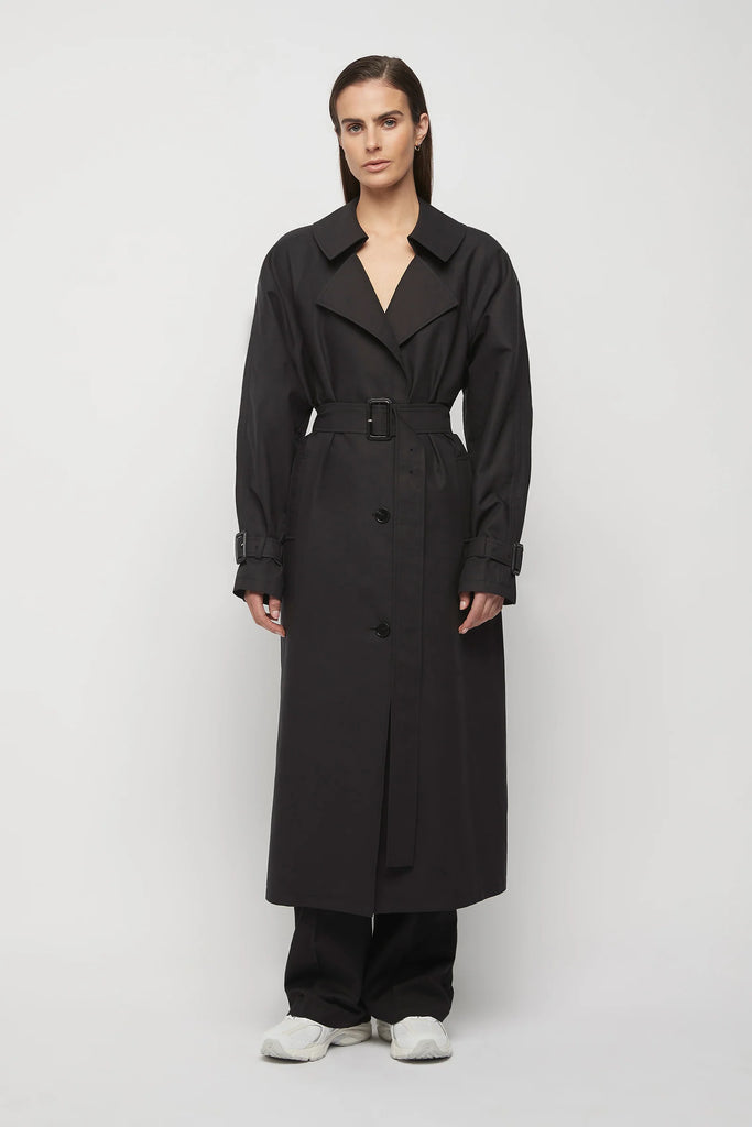 Friend Of Audrey - Browne Oversized Trench Coat - Black