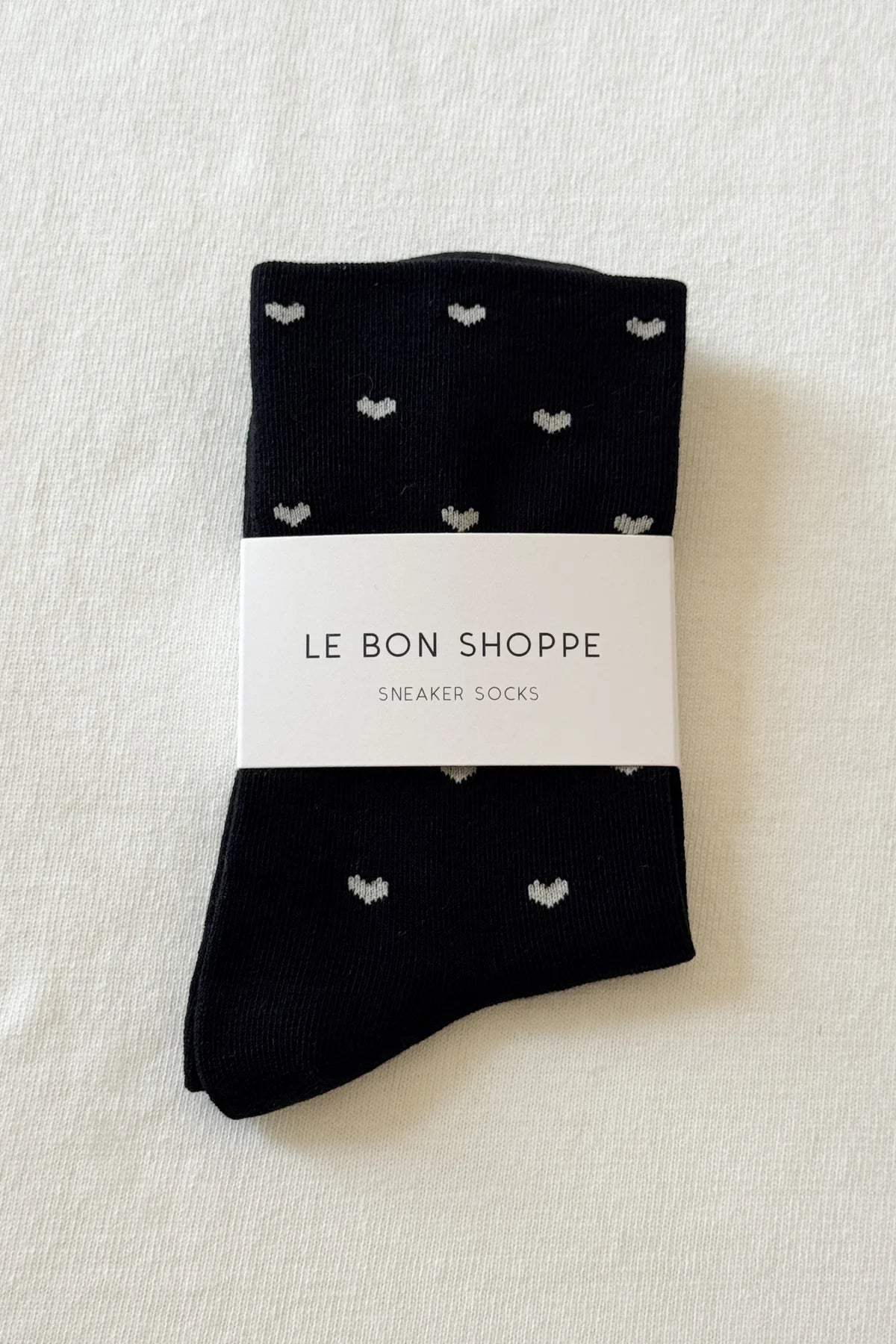 Le Bon Shoppe - Sneaker Socks - Black/White Heart