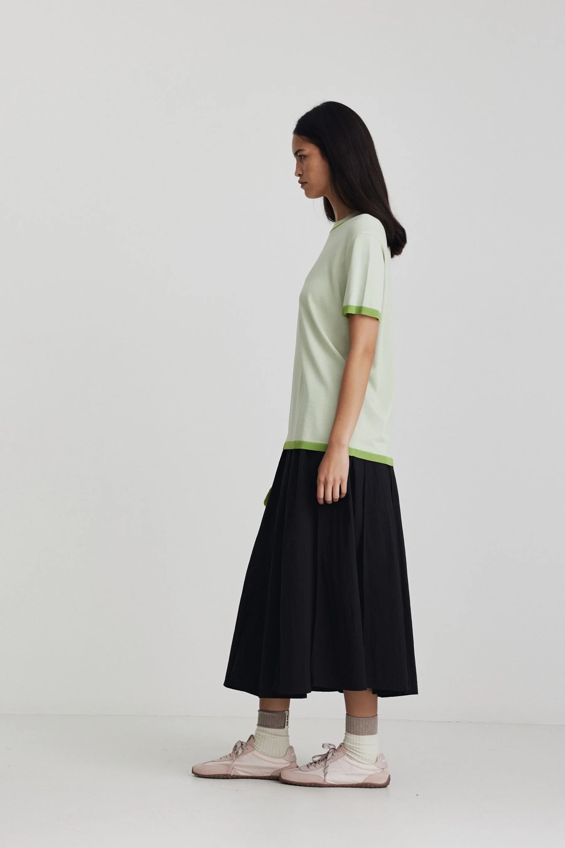 Ricochet - Florent Knit Tee - Mint + Apple