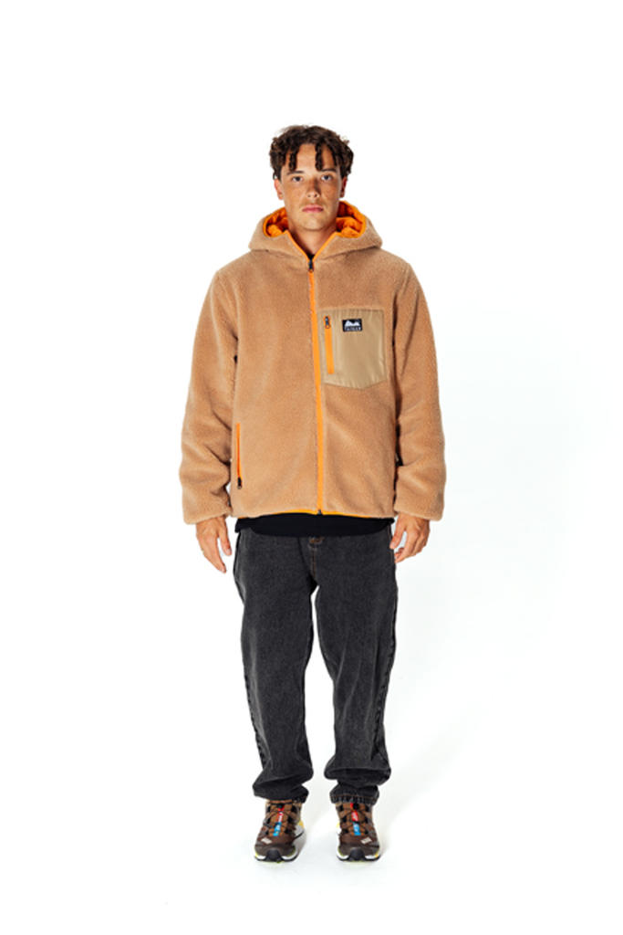 Taikan - Sherpa Jacket - Reversible Puff Jacket - Tan/Orange