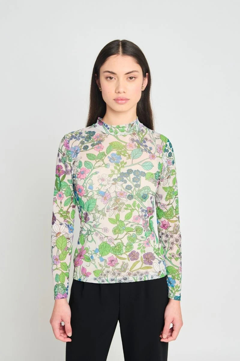 Twenty Seven Names - Fantasy floral top - Cream floral mesh