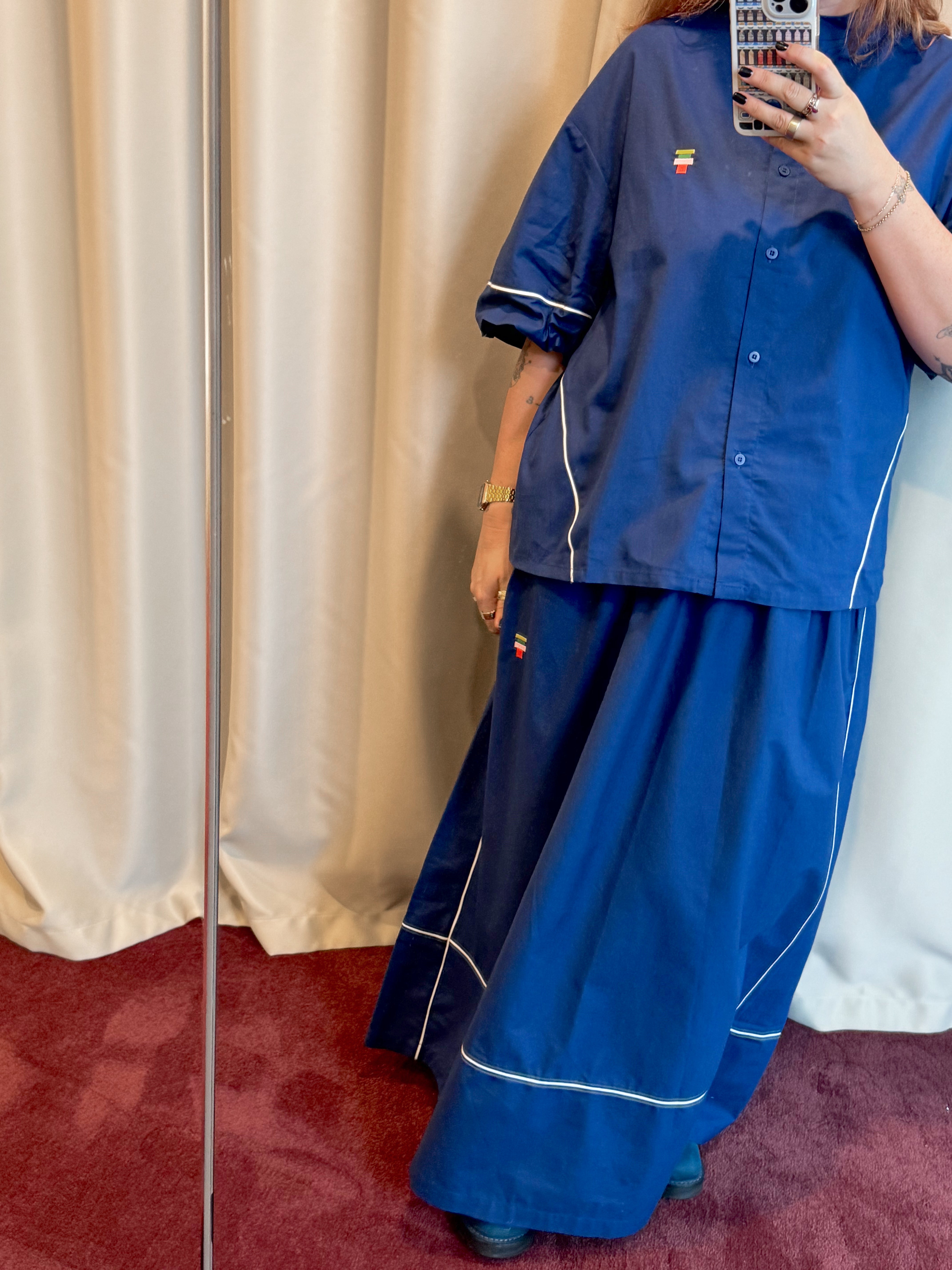 Bobo Choses - Contrast Trim Evasé Skirt