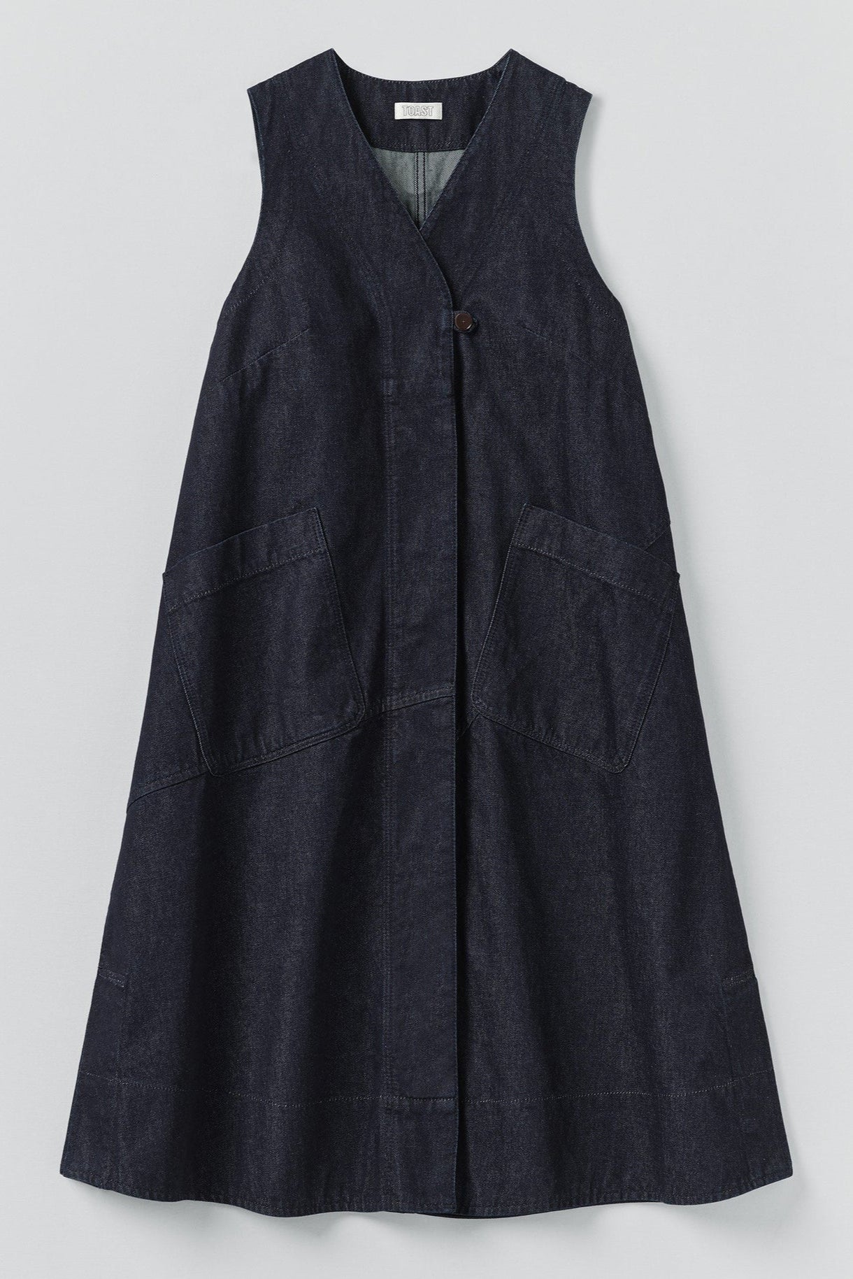 Toast - A Line Denim Tunic Dress - Indigo