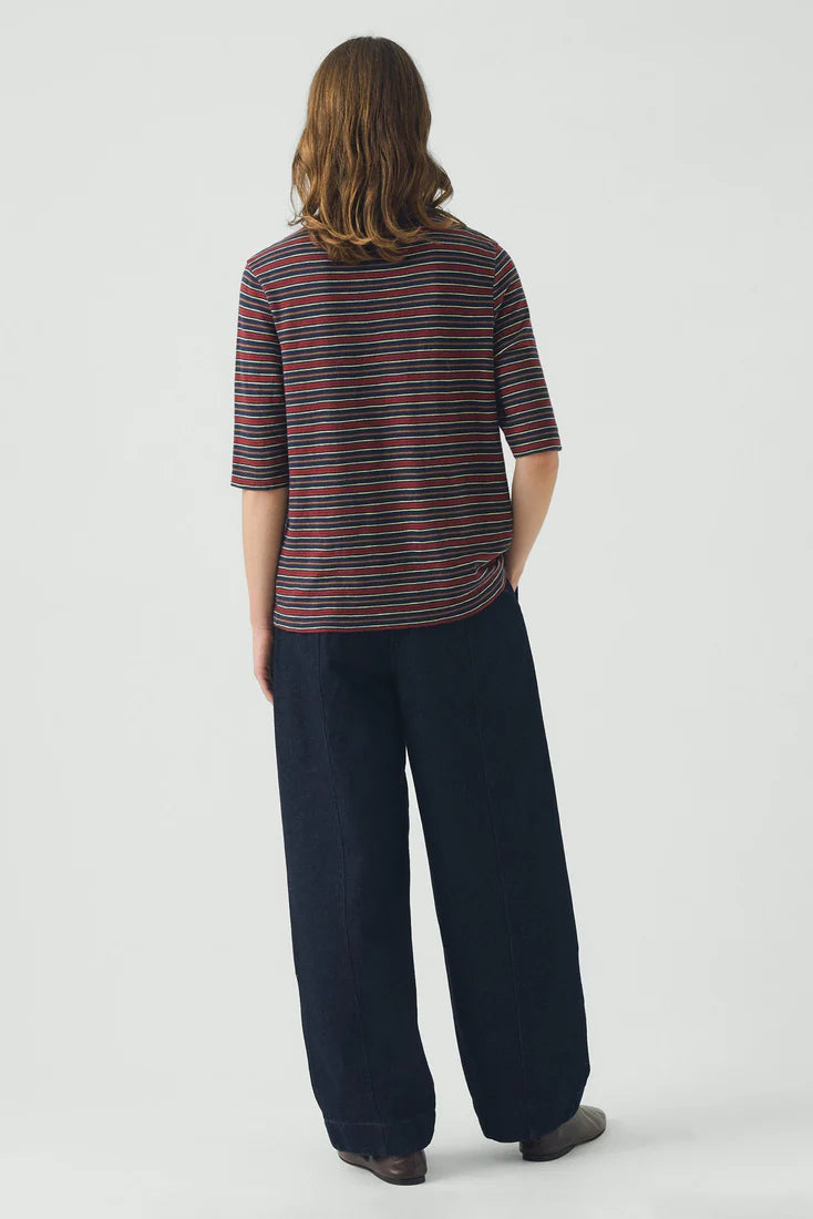 Toast - Cleo Stripe Cotton Tee - Blue/Multi