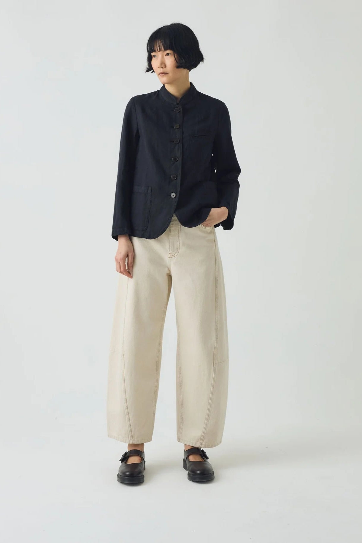 Toast - Garment Dyed Cotton Linen Neat Jacket - Slate