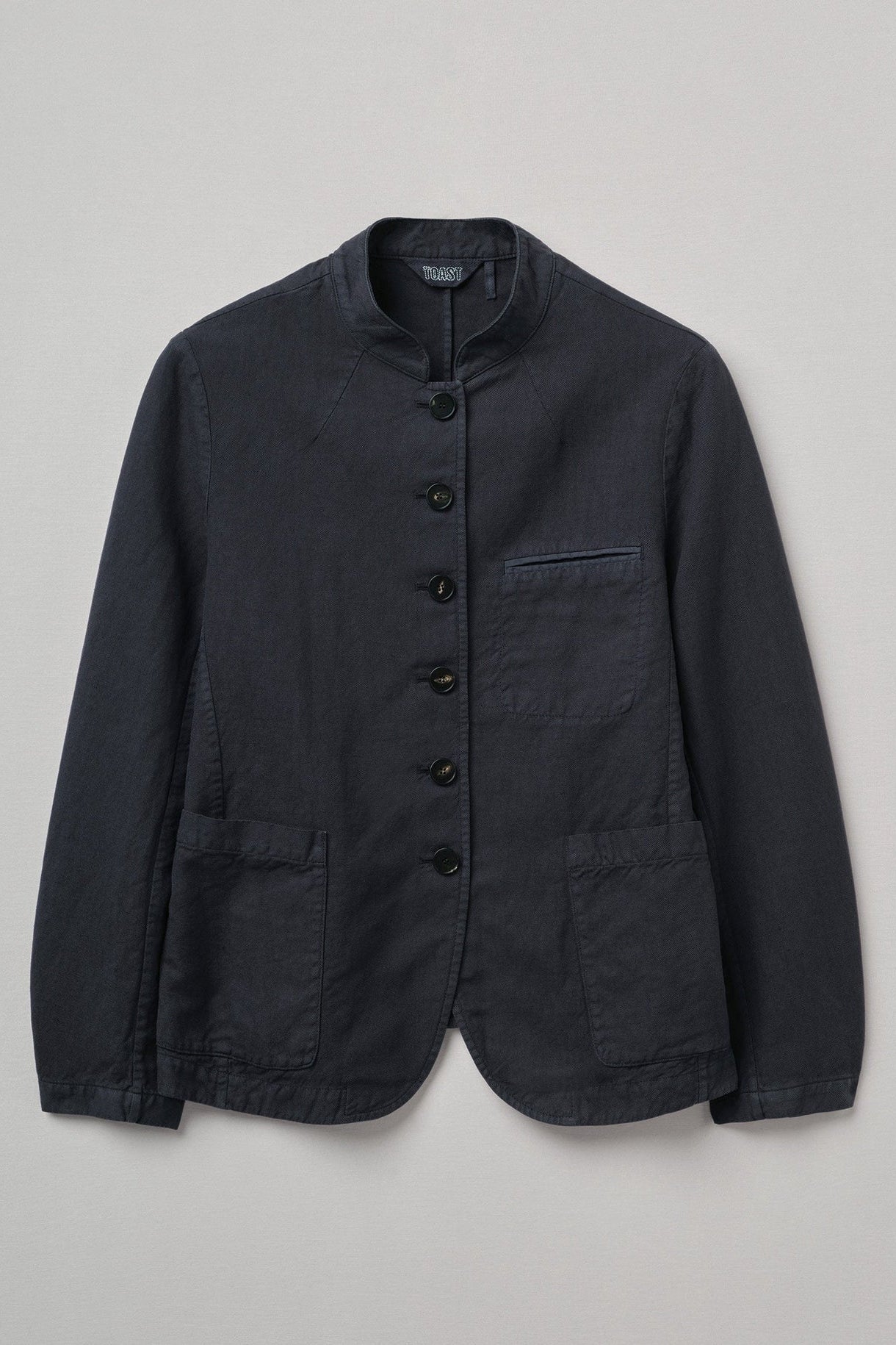 Toast - Garment Dyed Cotton Linen Neat Jacket - Slate