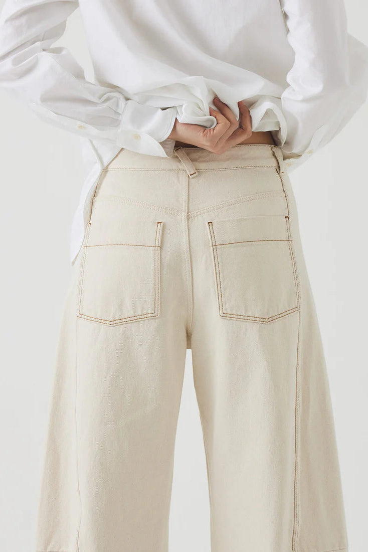Toast - Sculptural Seamed Denim Trousers - Ecru