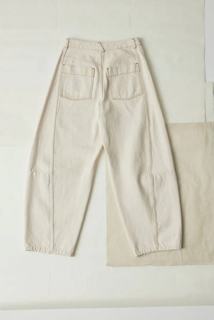Toast - Sculptural Seamed Denim Trousers - Ecru