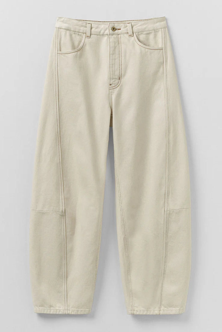 Toast - Sculptural Seamed Denim Trousers - Ecru