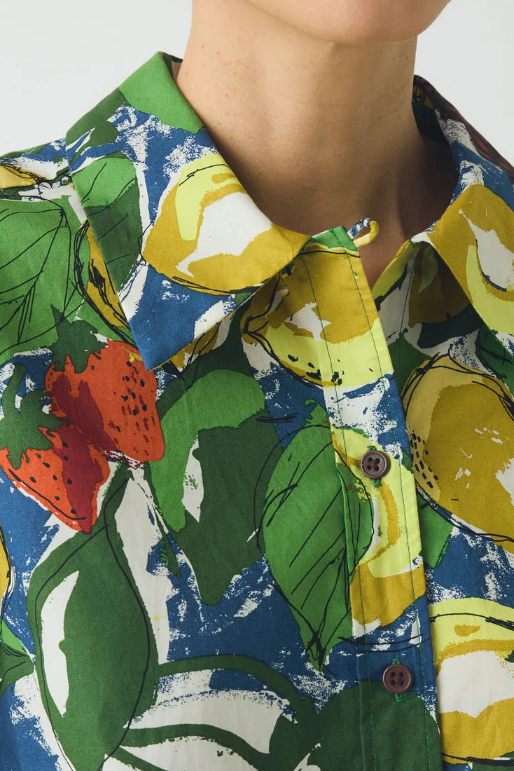 Toast - Gia Sketched Fruit Print Shirt - Verdigris/Multi