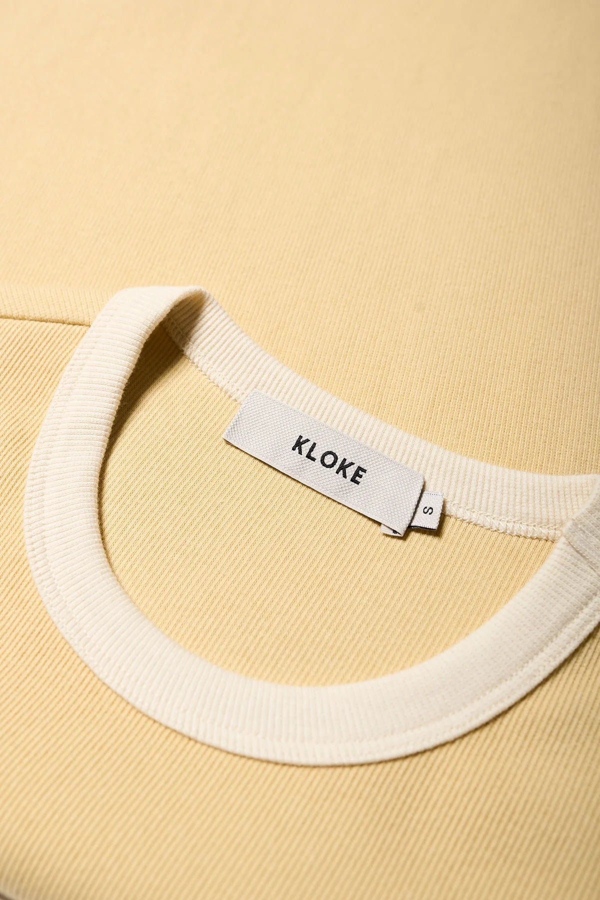 Kloke - Veil Rib Tee - Butter w Ecru Bind