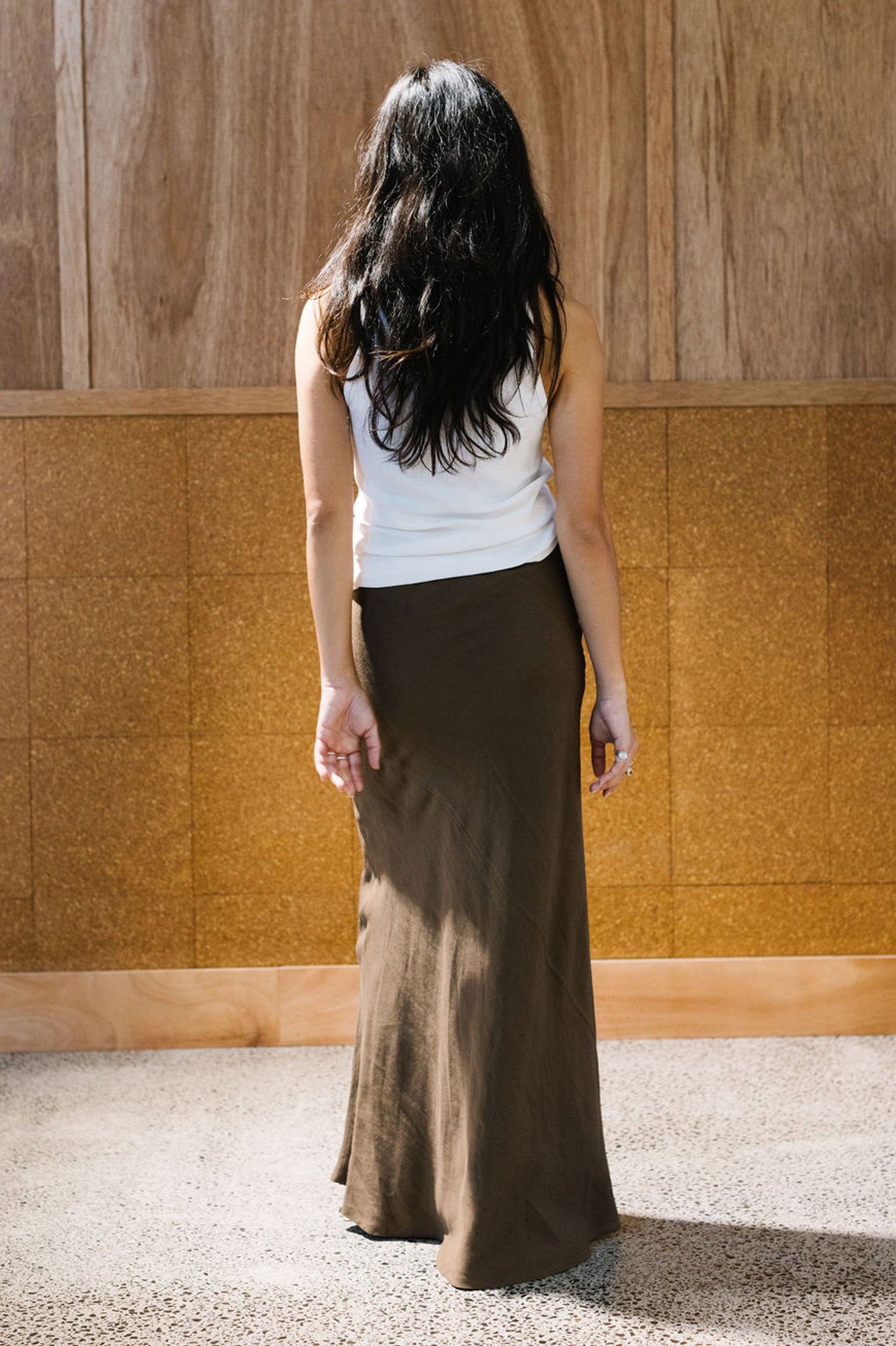 Annie - Tilly Skirt - Cocoa Linen